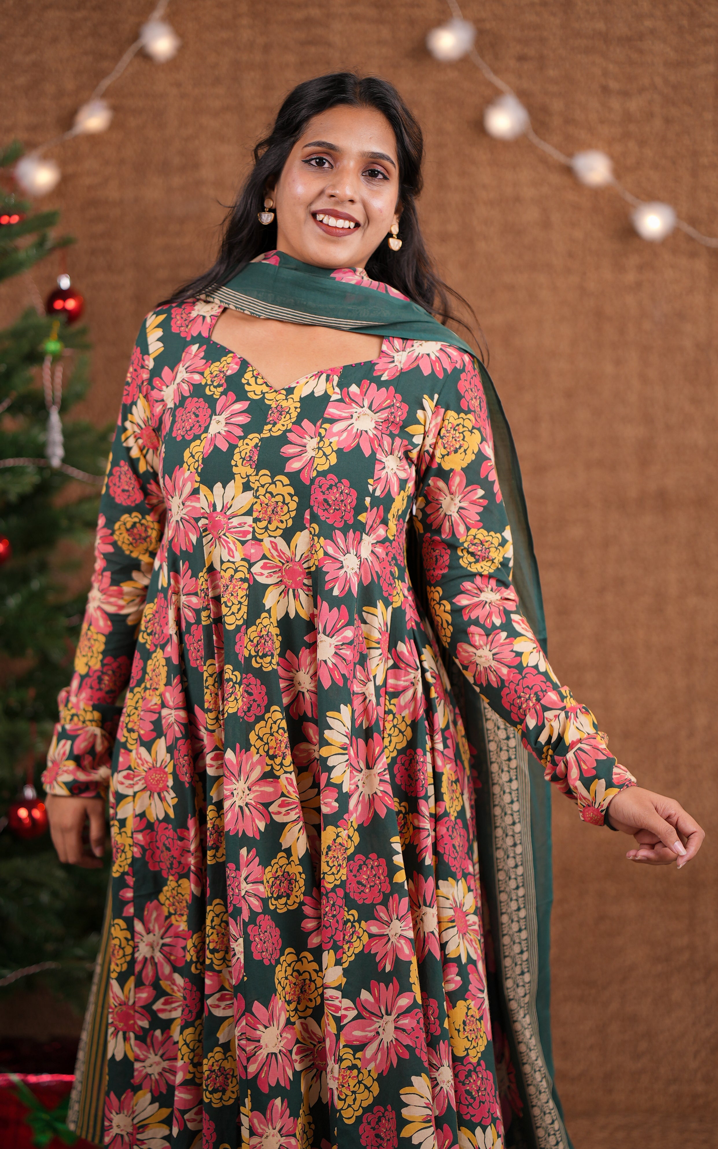 Anarkali with dupatta