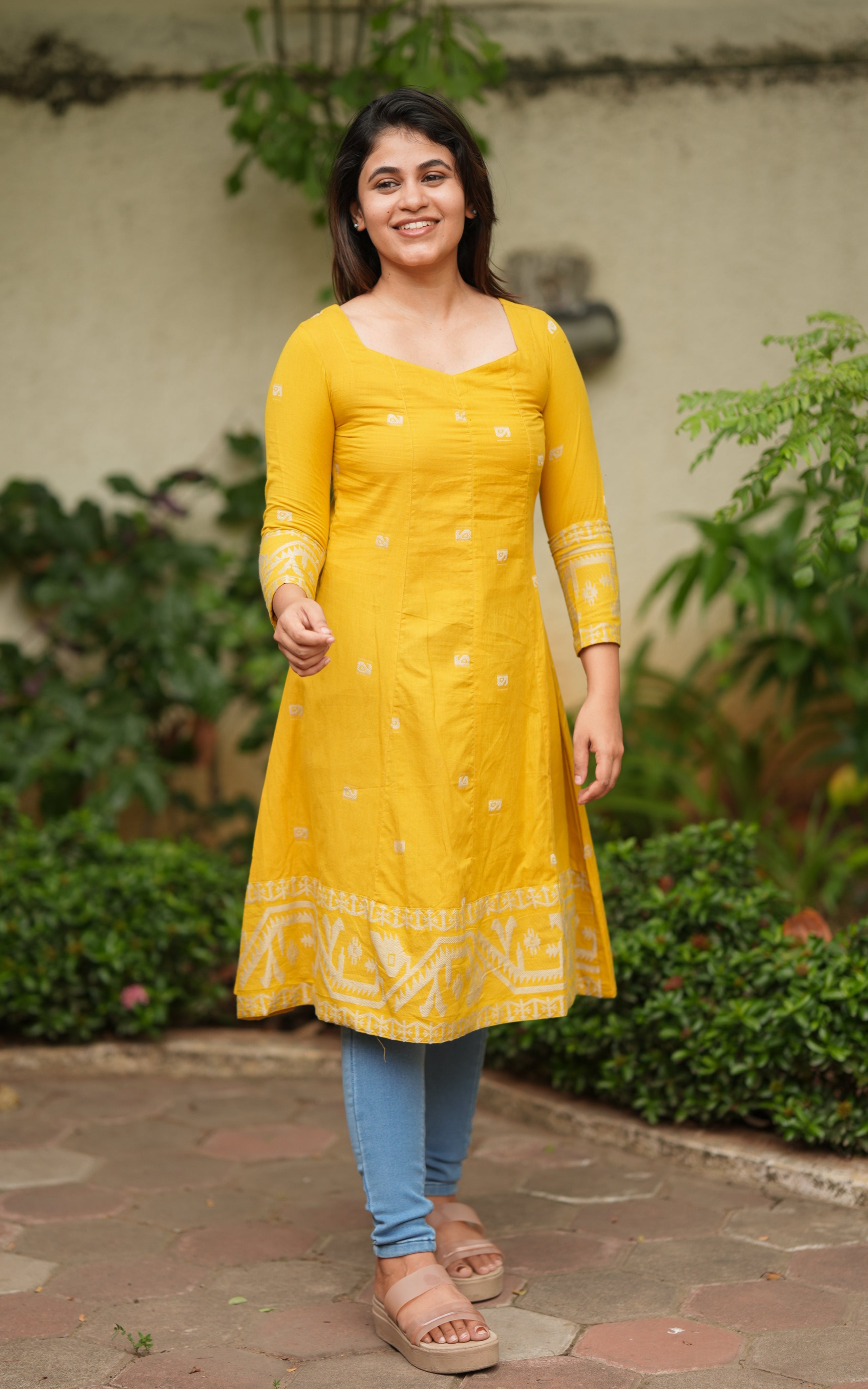 Nadhina Mustard KURTIS instore