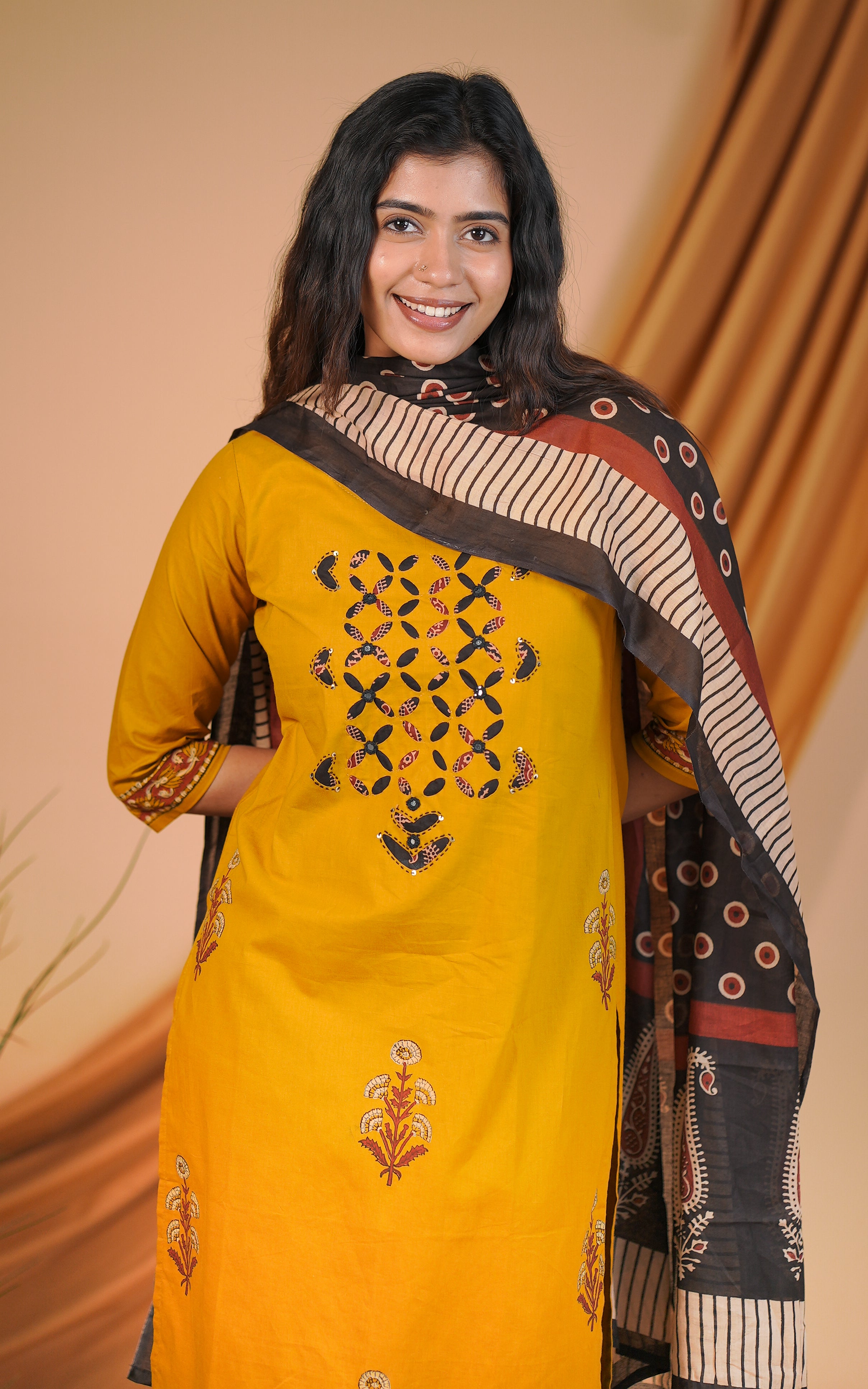 Megalaya Handblock (Kurti+Pant+Dupatta)