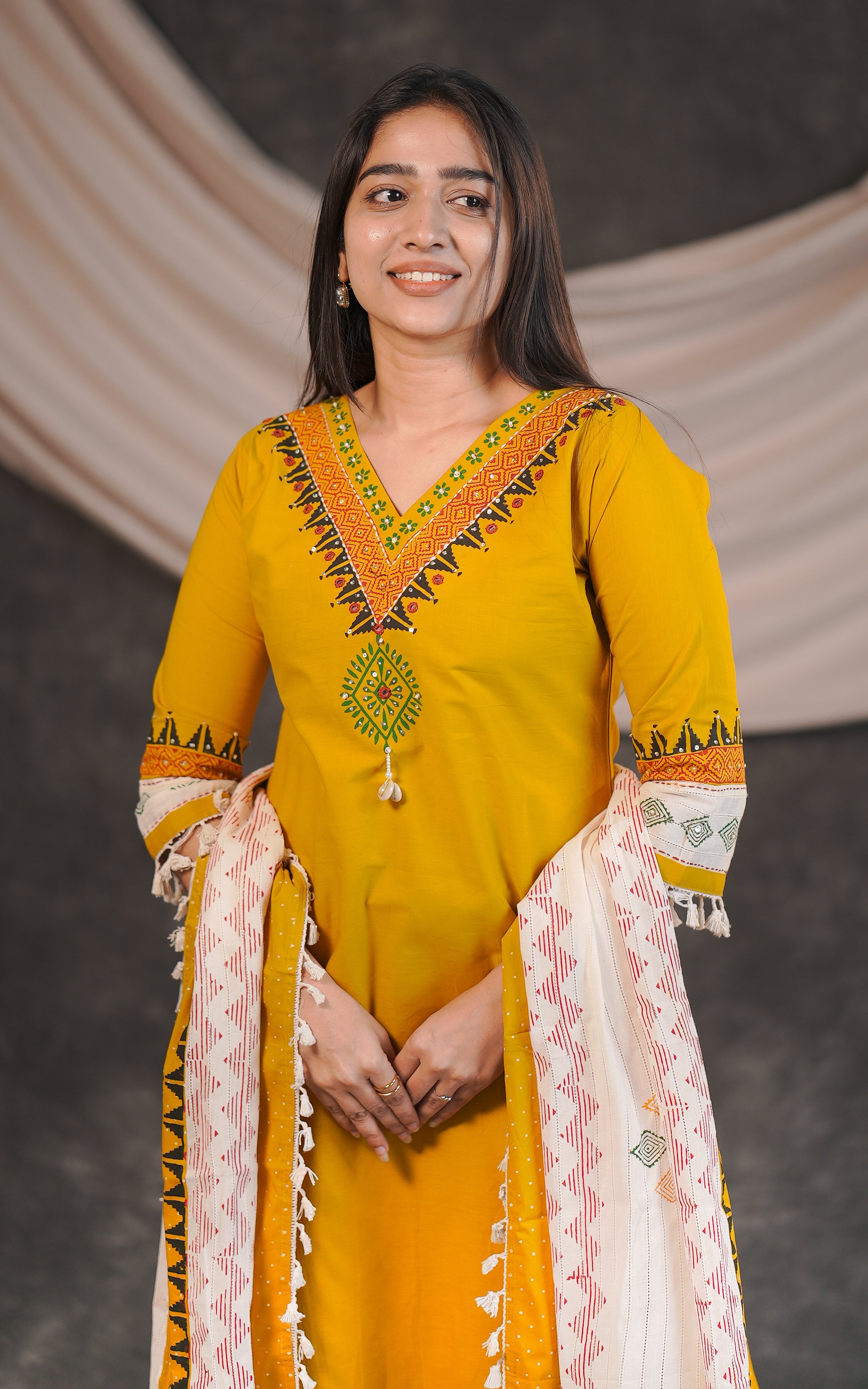 Manvitha Handblock (Kurti+Dupatta)