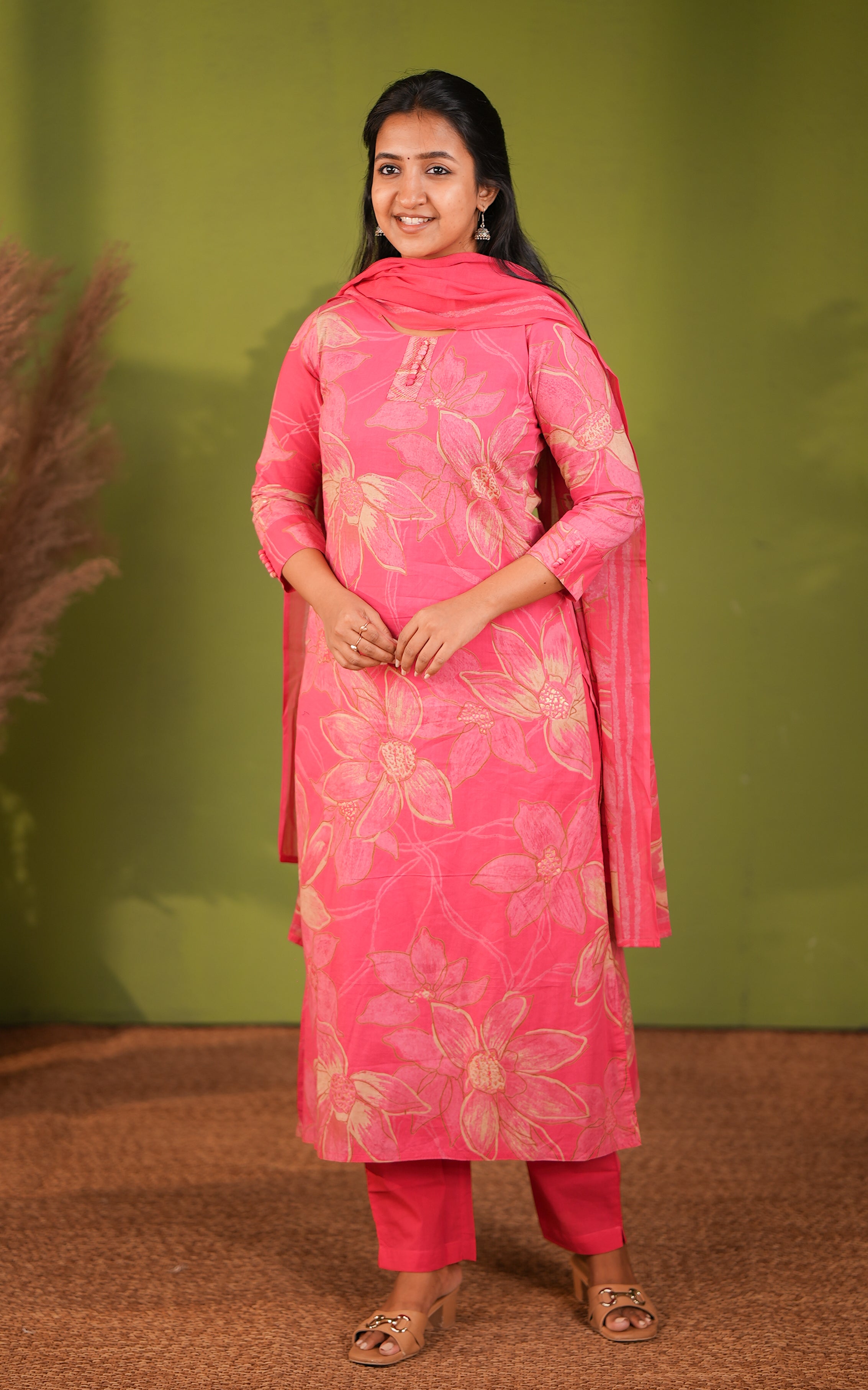 Vihara Pink (Kurti+Pant+Dupatta)