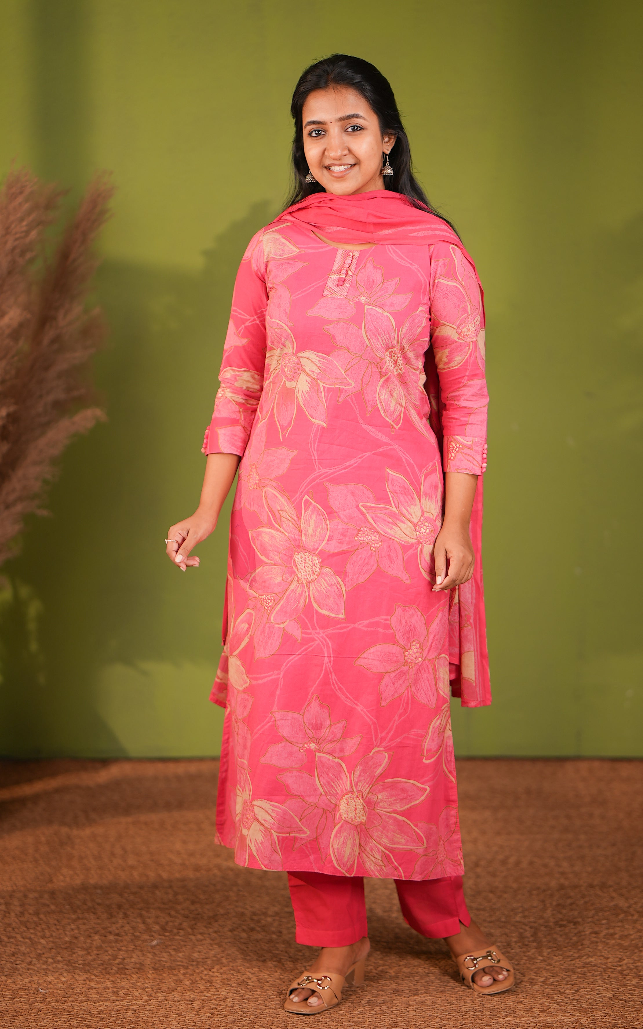 Vihara Pink (Kurti+Pant+Dupatta)
