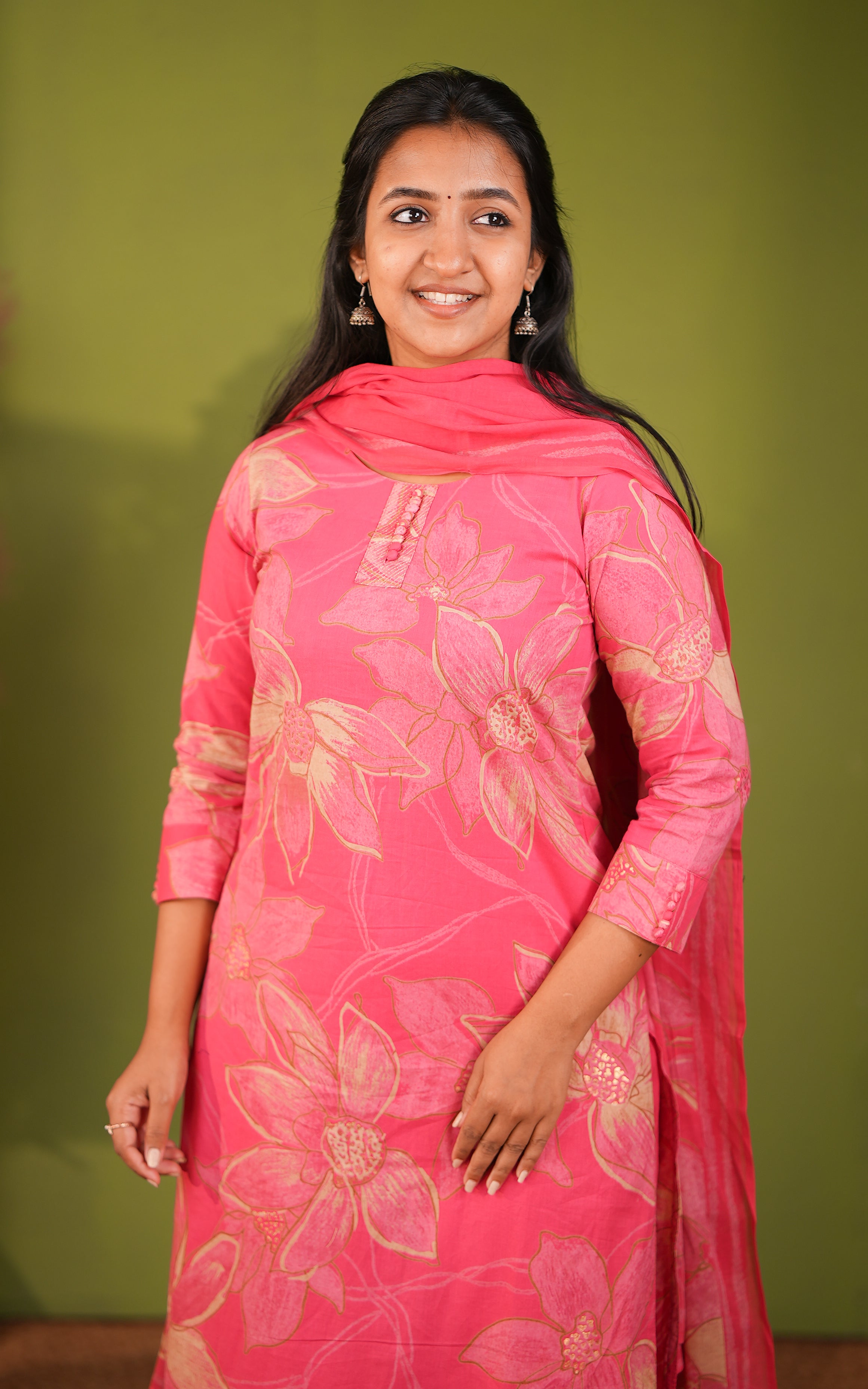 Vihara Pink (Kurti+Pant+Dupatta)