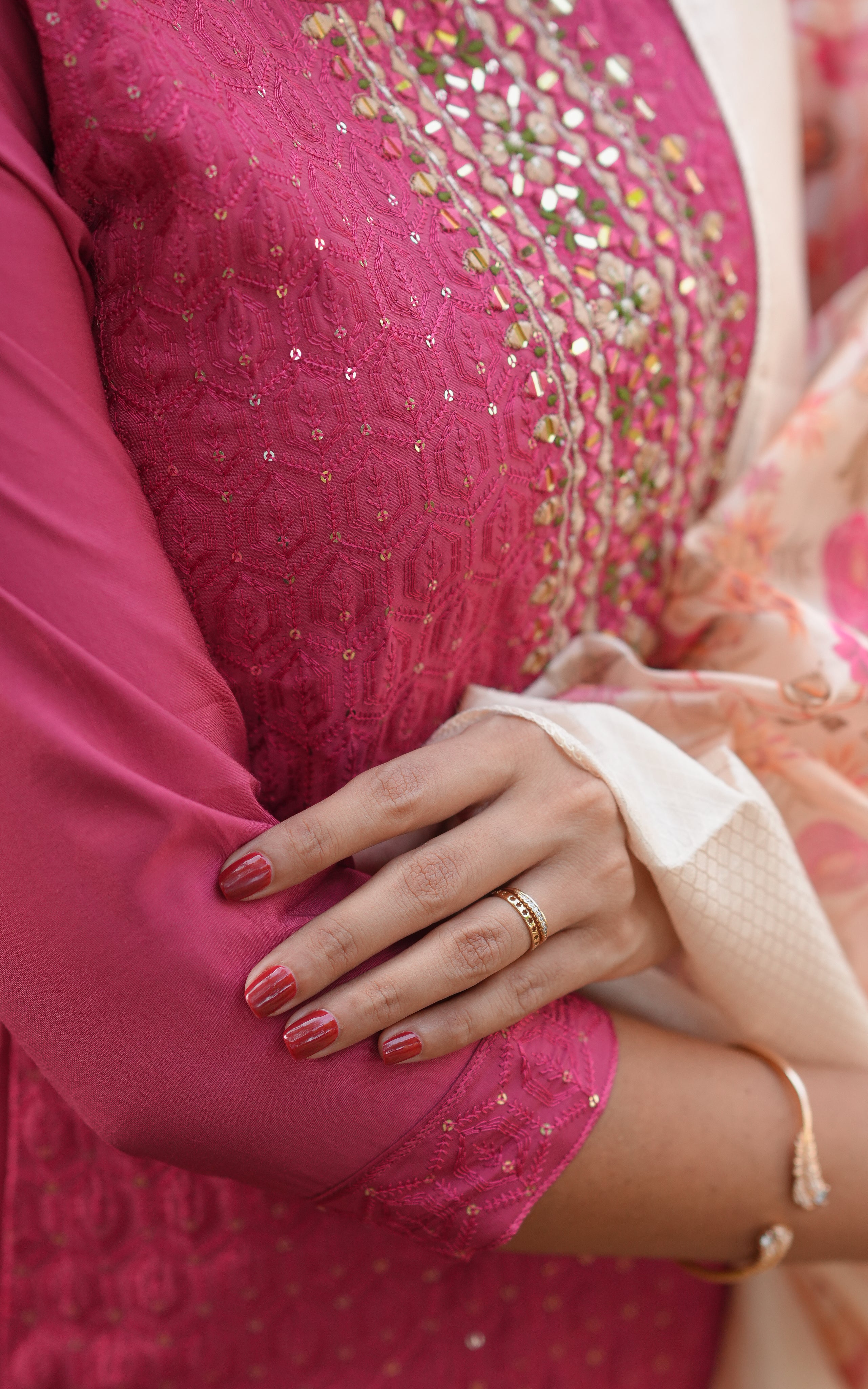 Disha Maroon (Kurti+Pant+Dupatta)