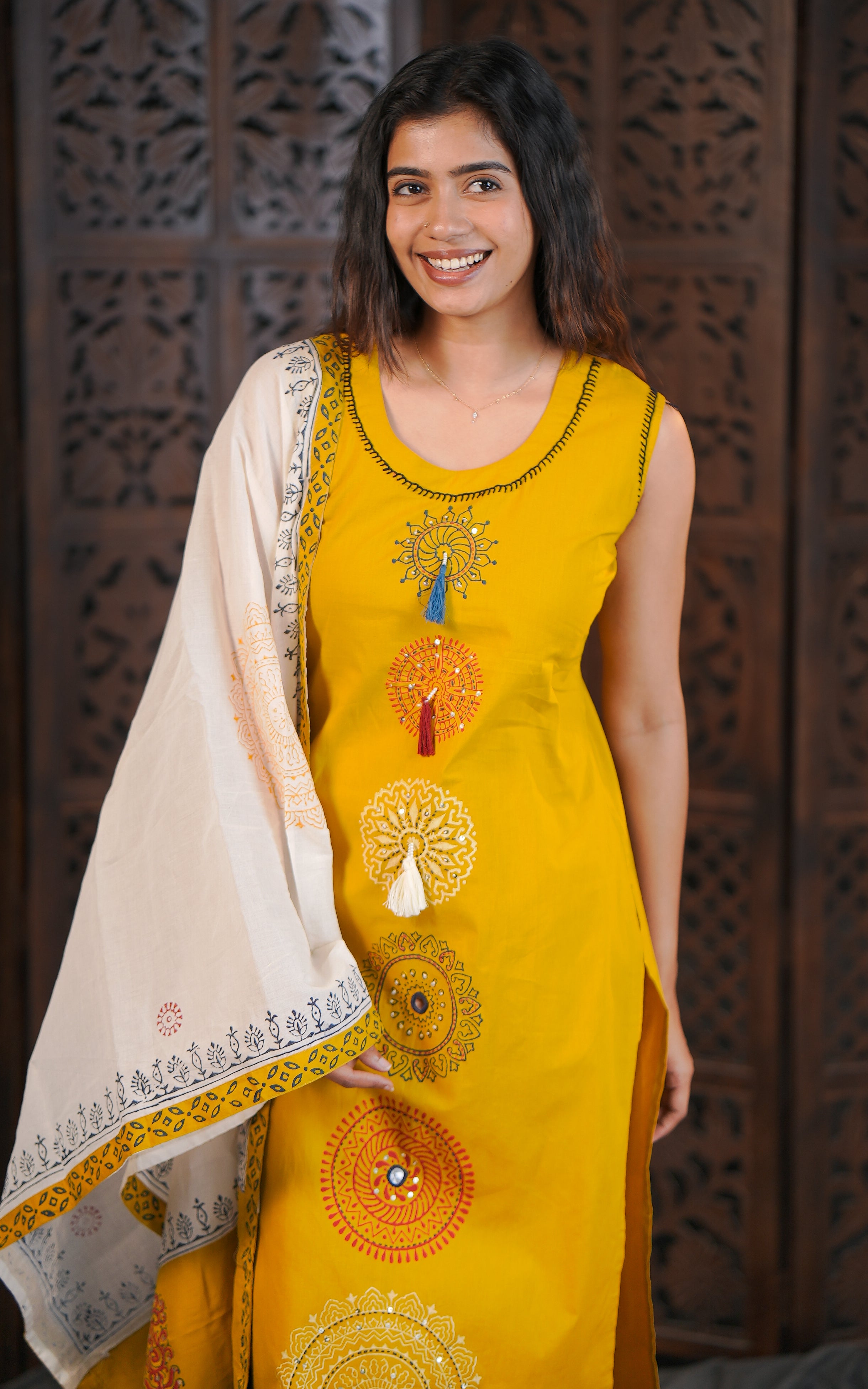 Aurumaya D Handblock (Kurti+Dupatta)