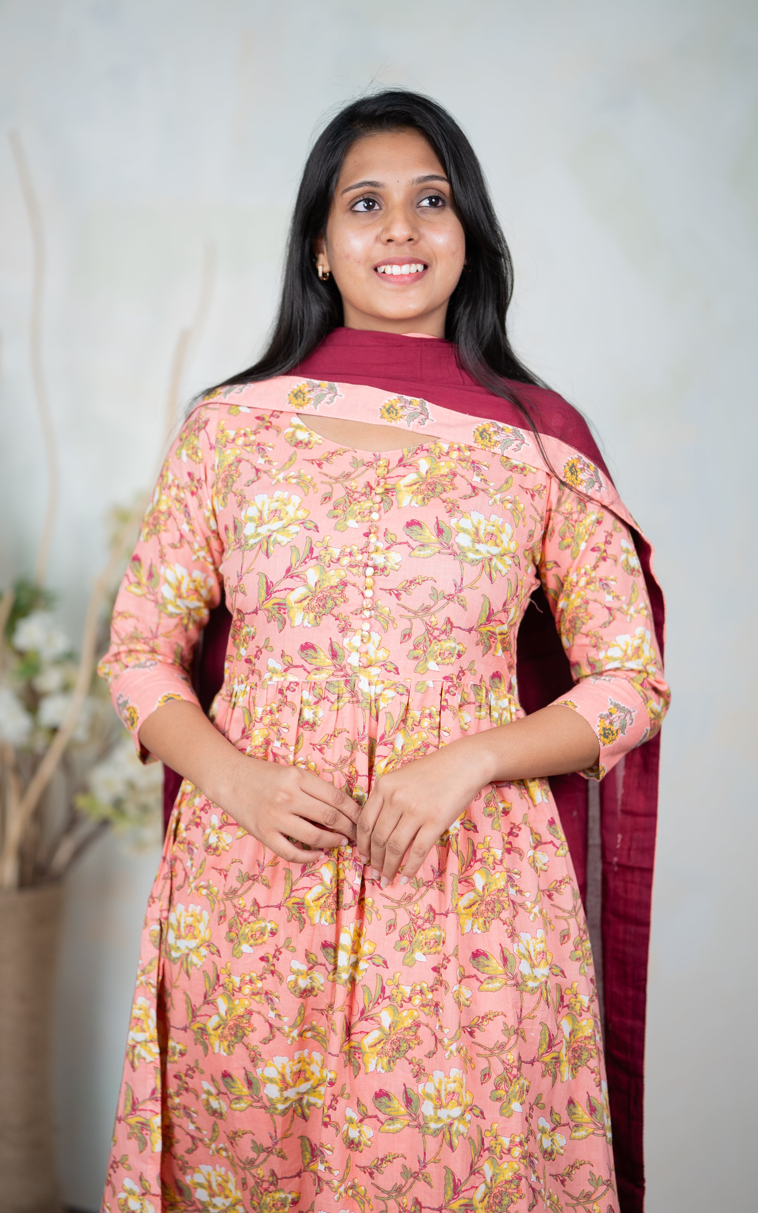 Mumtaj Peach (Kurti+Pant+Dupatta) KURTIS instore