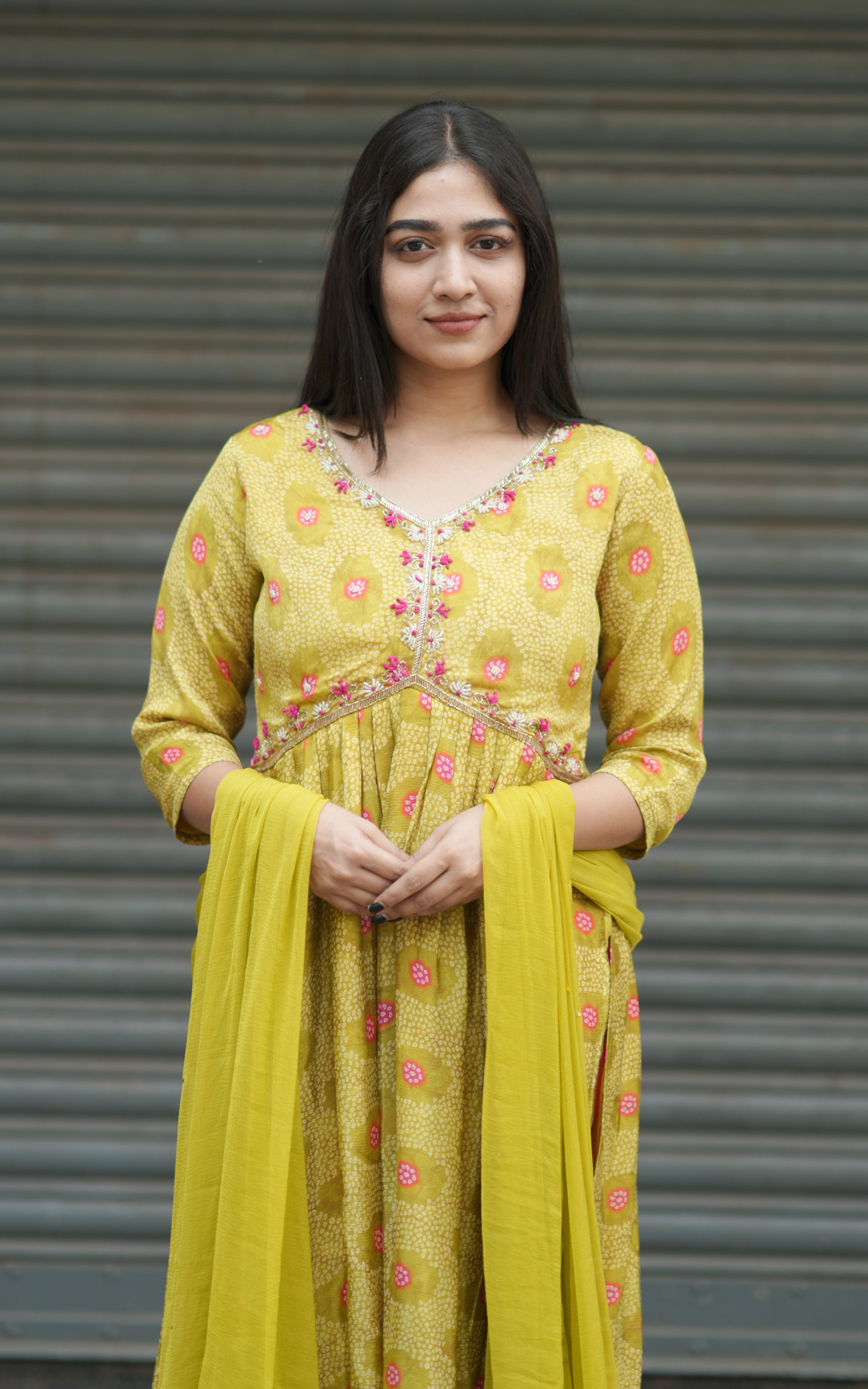 Sona Lime Green (Kurti+Dupatta) KURTIS instore
