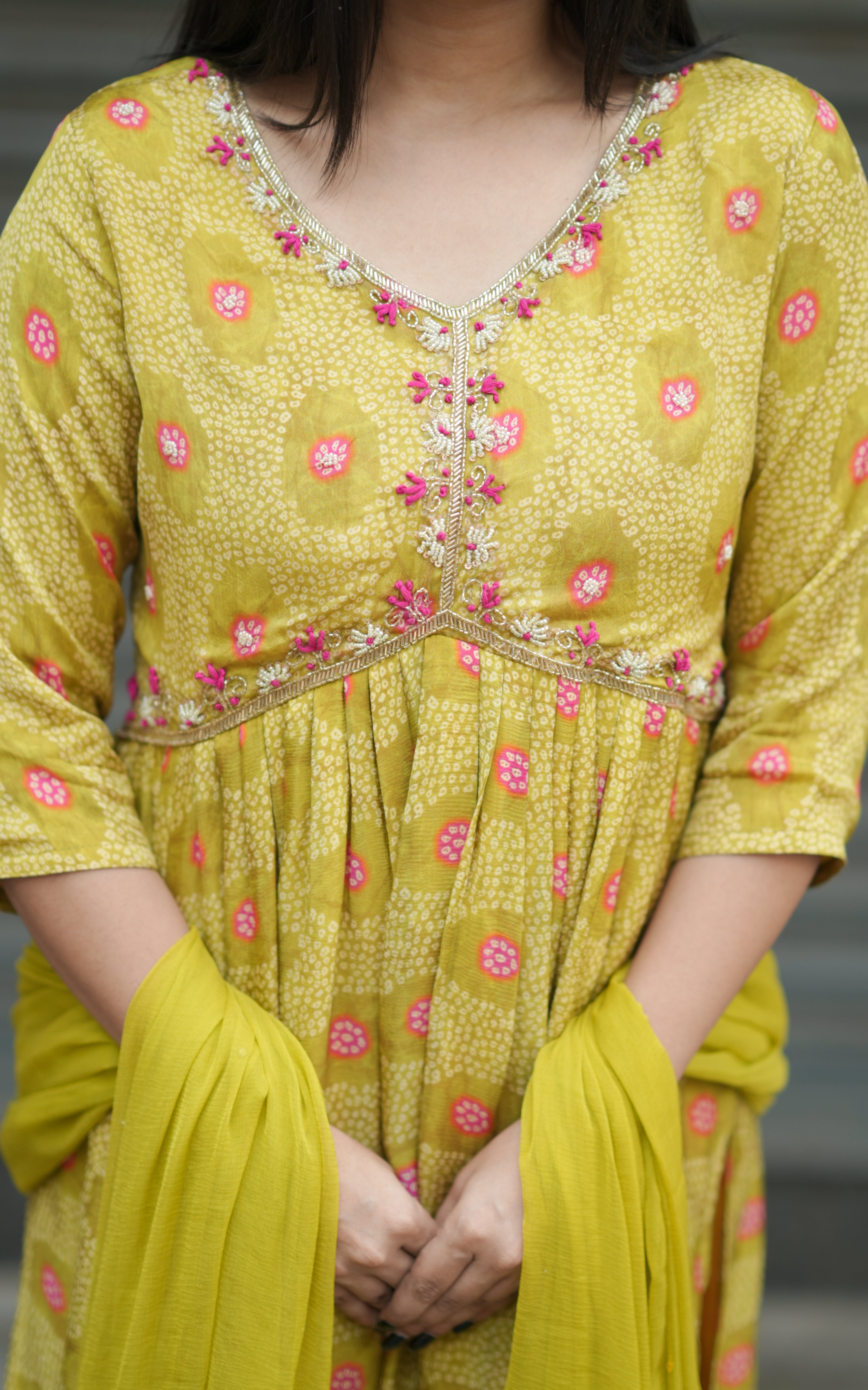 Sona Lime Green (Kurti+Dupatta) KURTIS instore