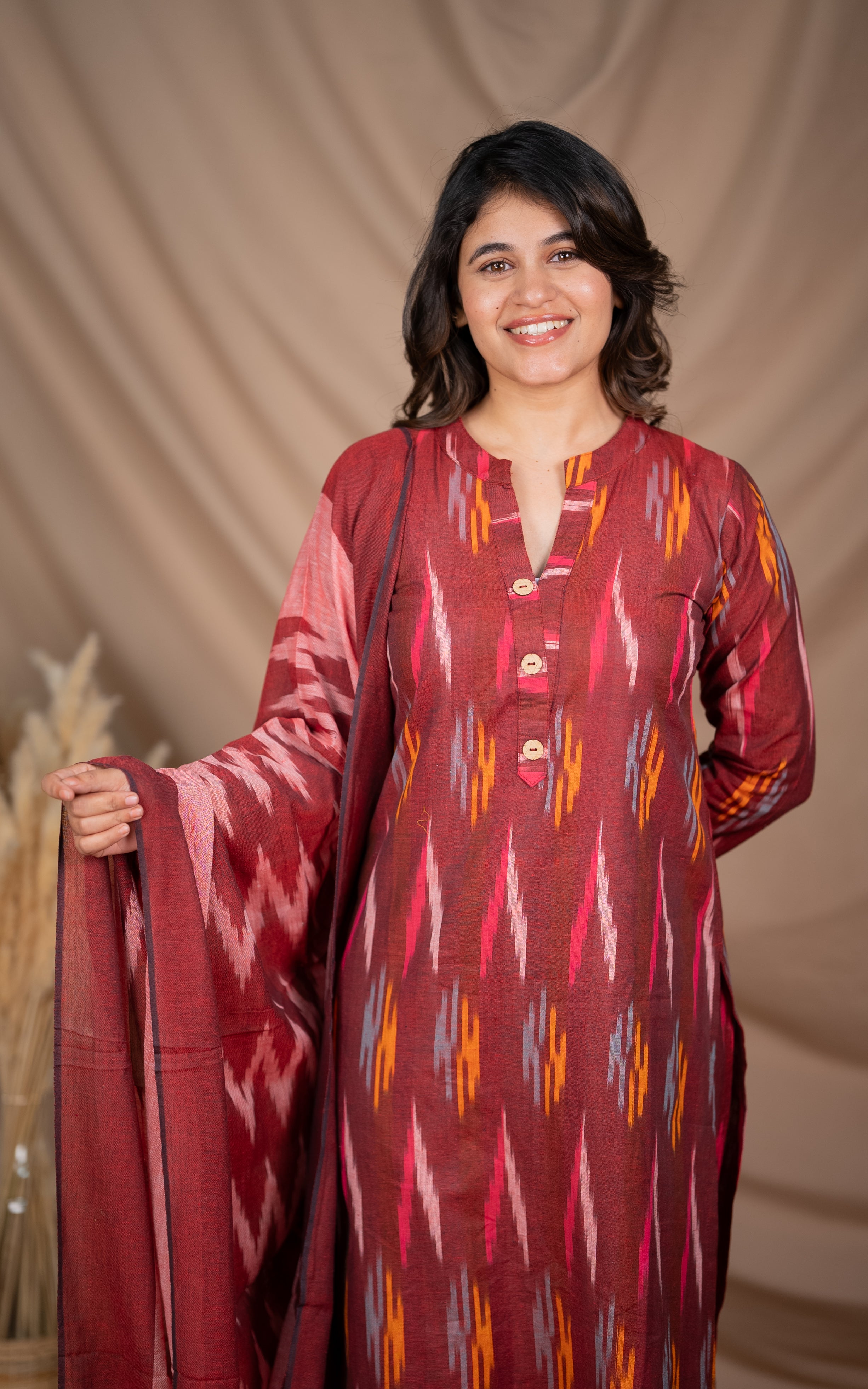 Mishka Maroon (Kurti+Pant+Dupatta) KURTIS instore