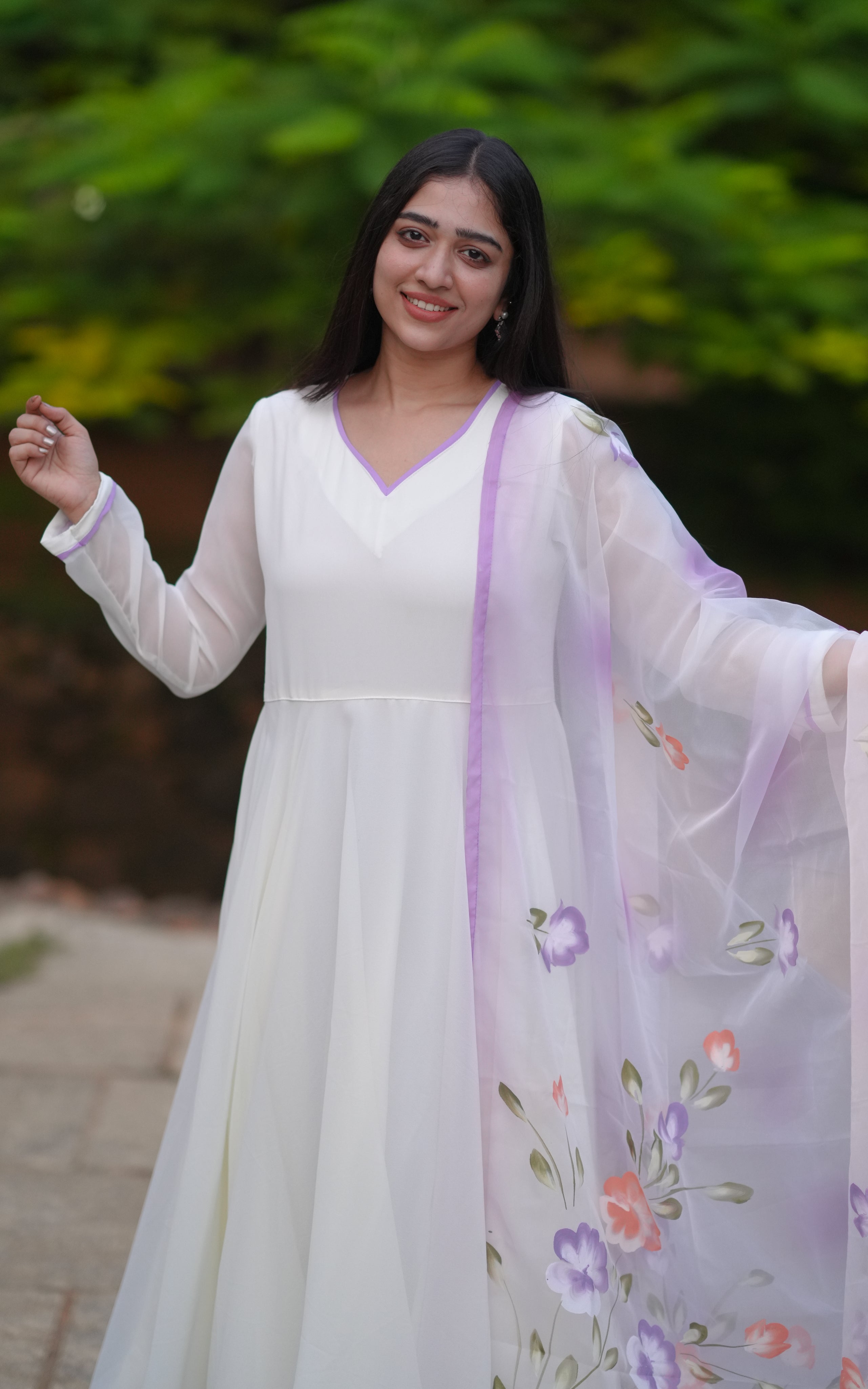 Vennilave Violet (Kurti+Dupatta)
