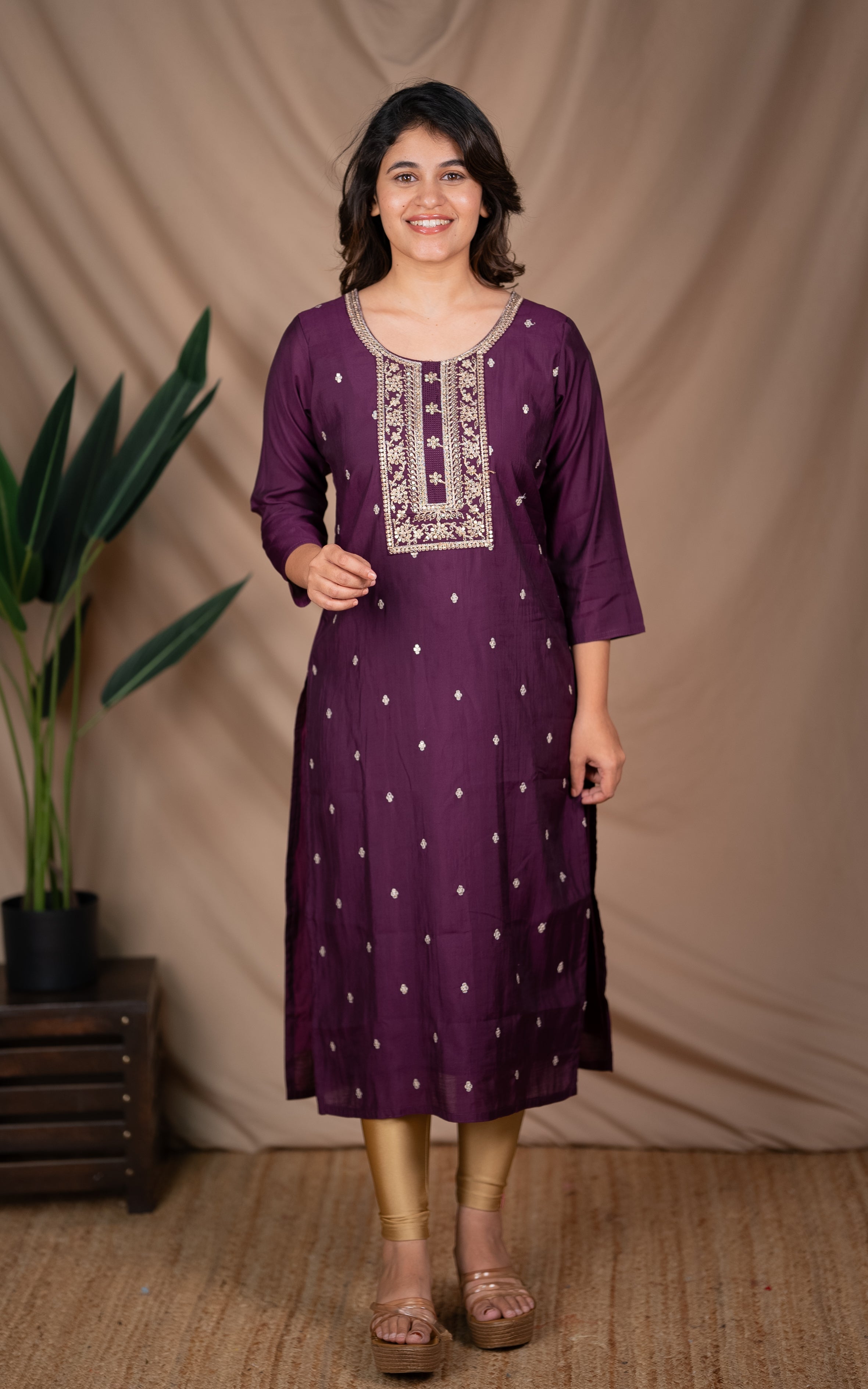 Dhruvika Plum KURTIS instore