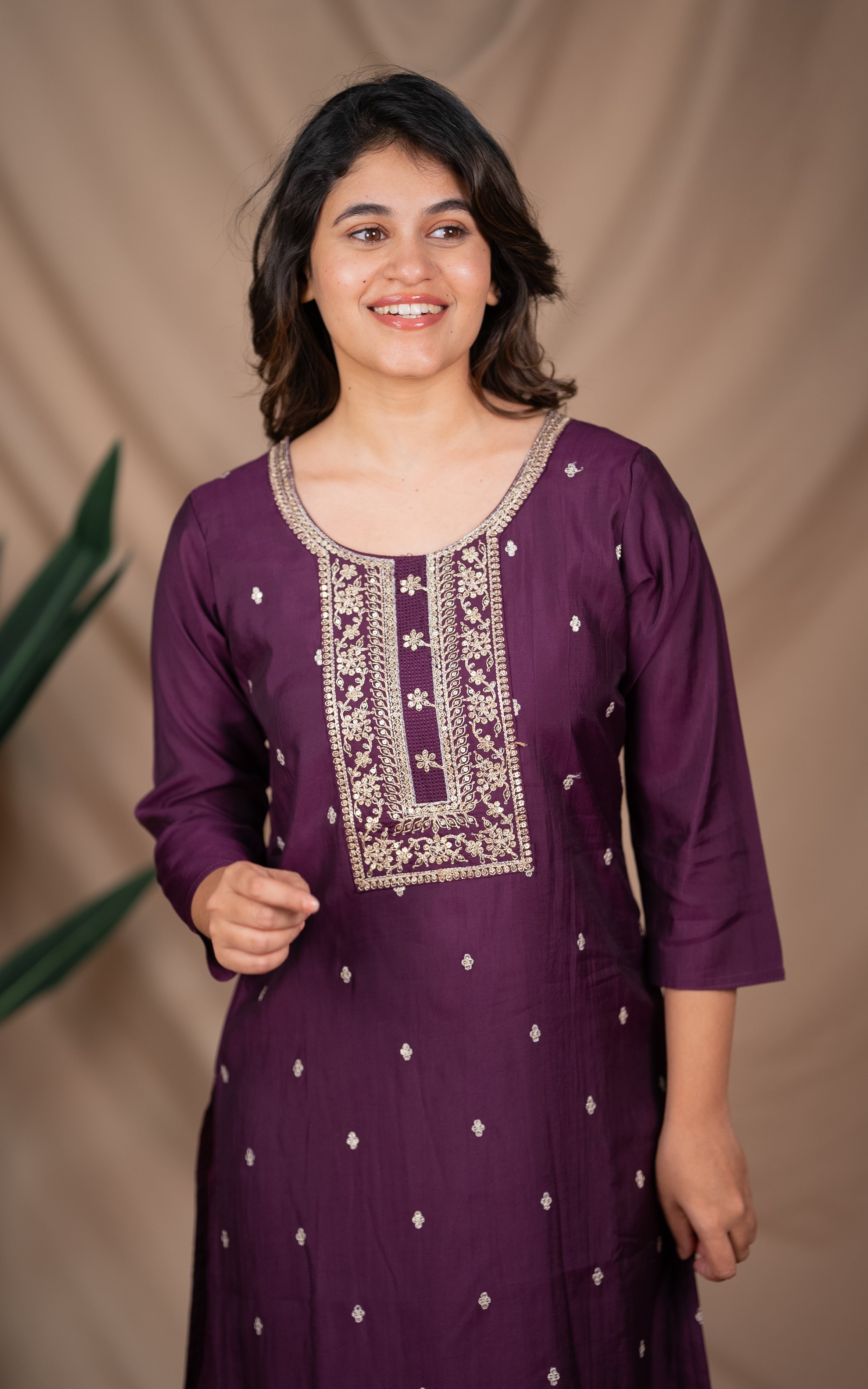 Dhruvika Plum KURTIS instore