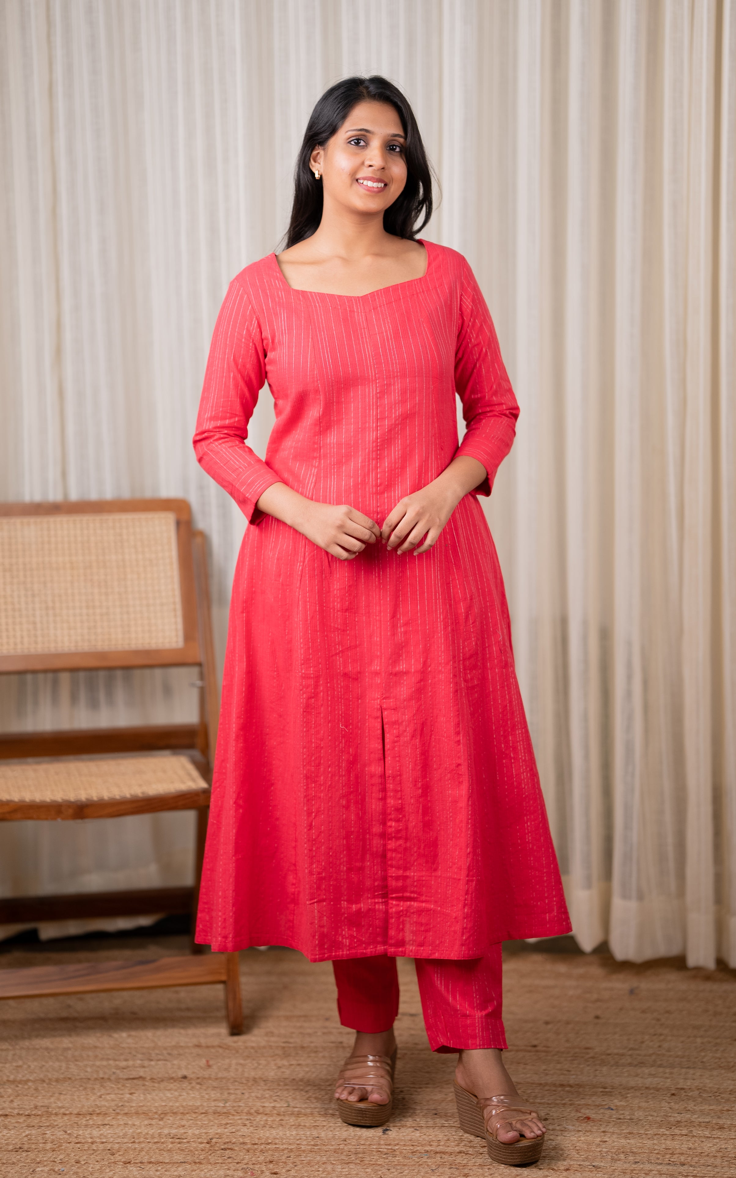 Nithiya Reddish Pink (Kurti+Pant) KURTIS instore