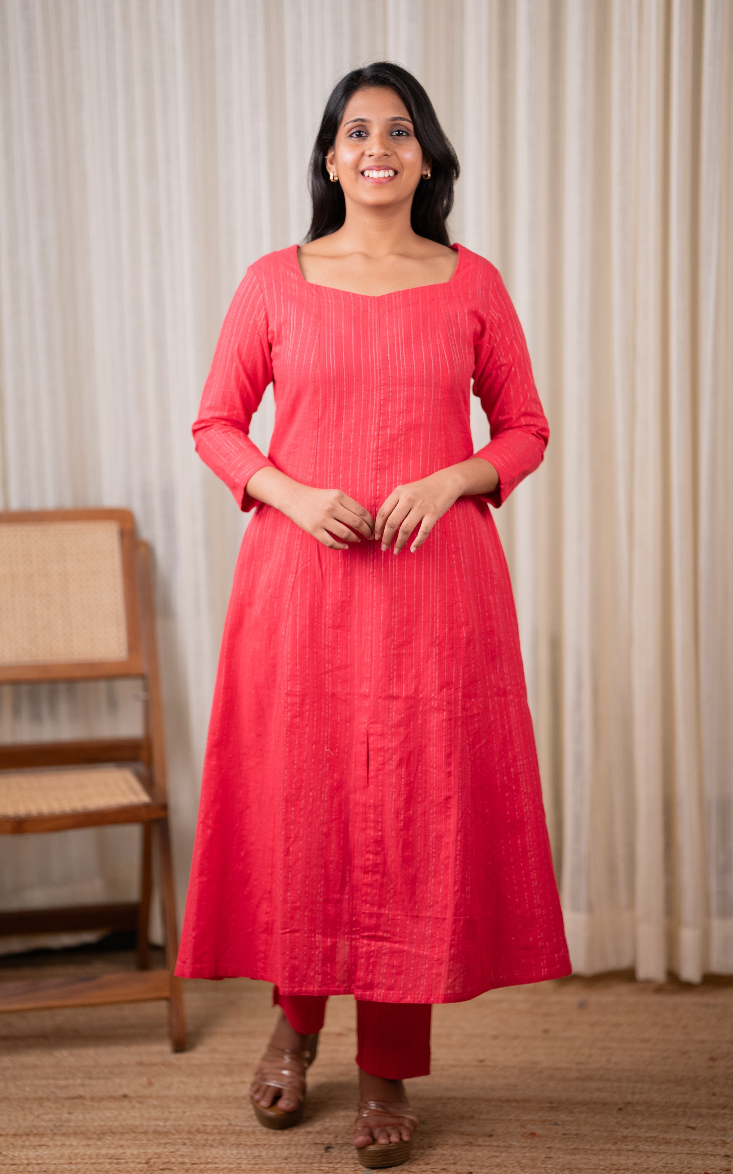 Nithiya Reddish Pink (Kurti+Pant) KURTIS instore