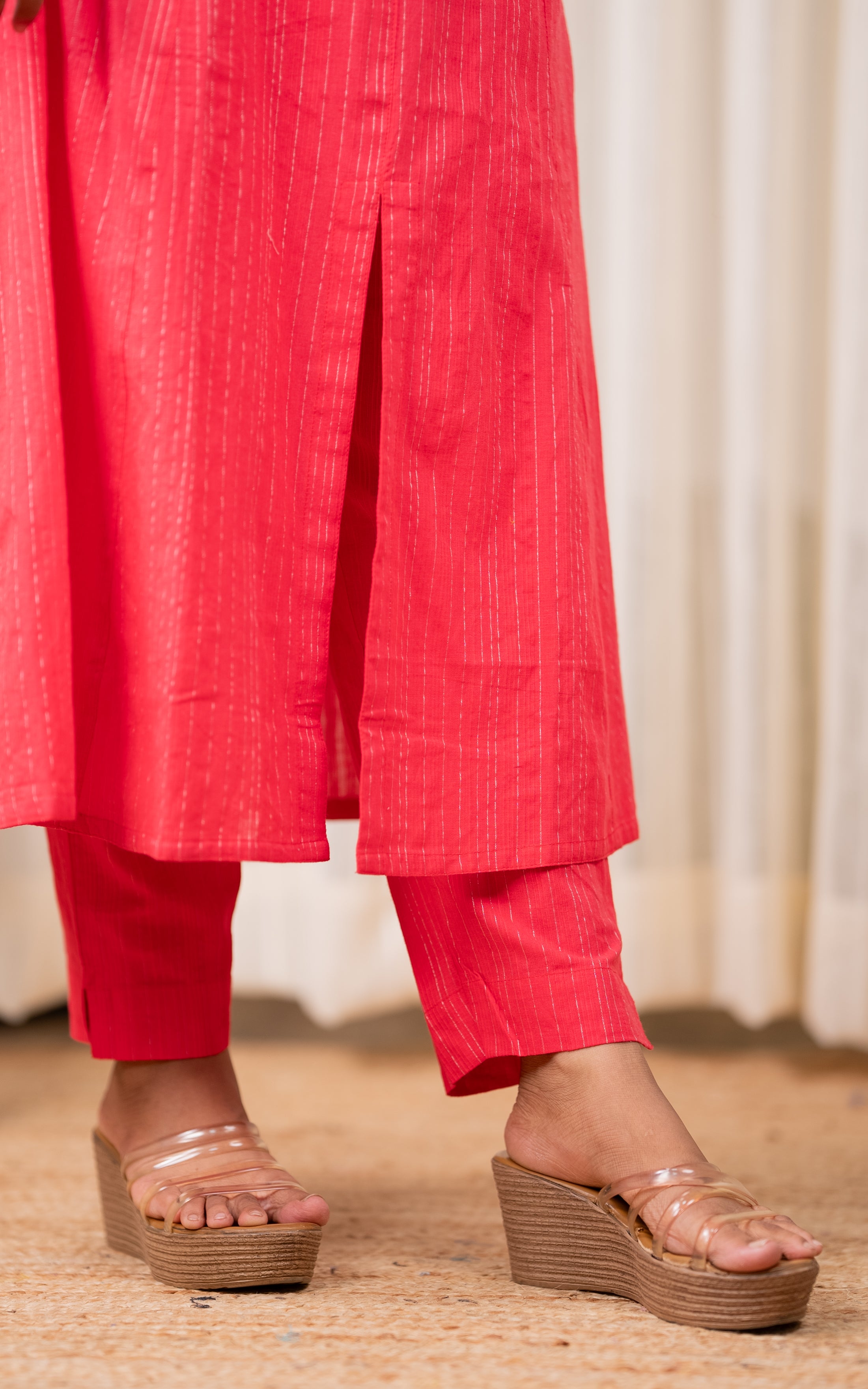Nithiya Reddish Pink (Kurti+Pant) KURTIS instore