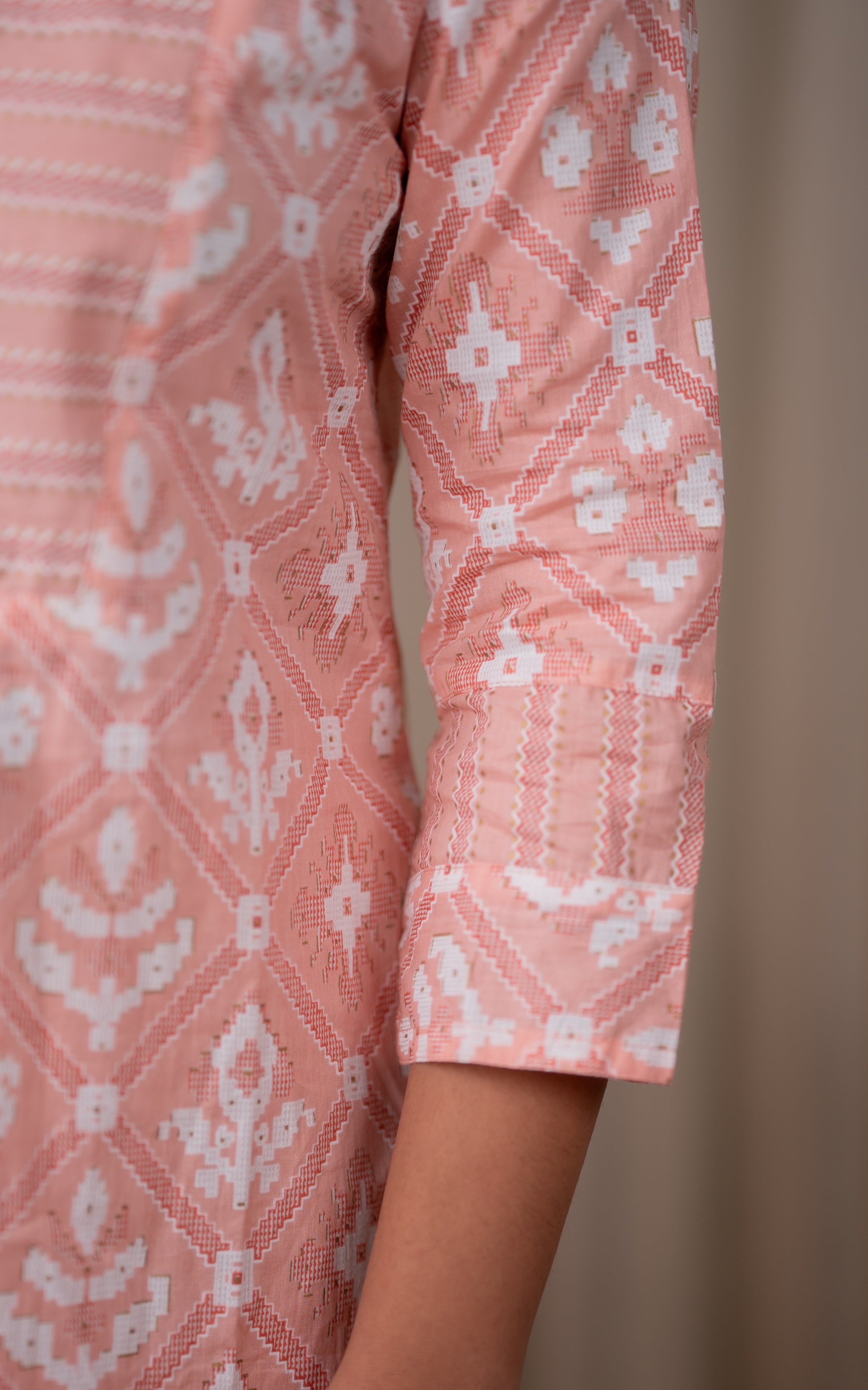 Shanthi Peach (Kurti+Pant+Dupatta) KURTIS instore