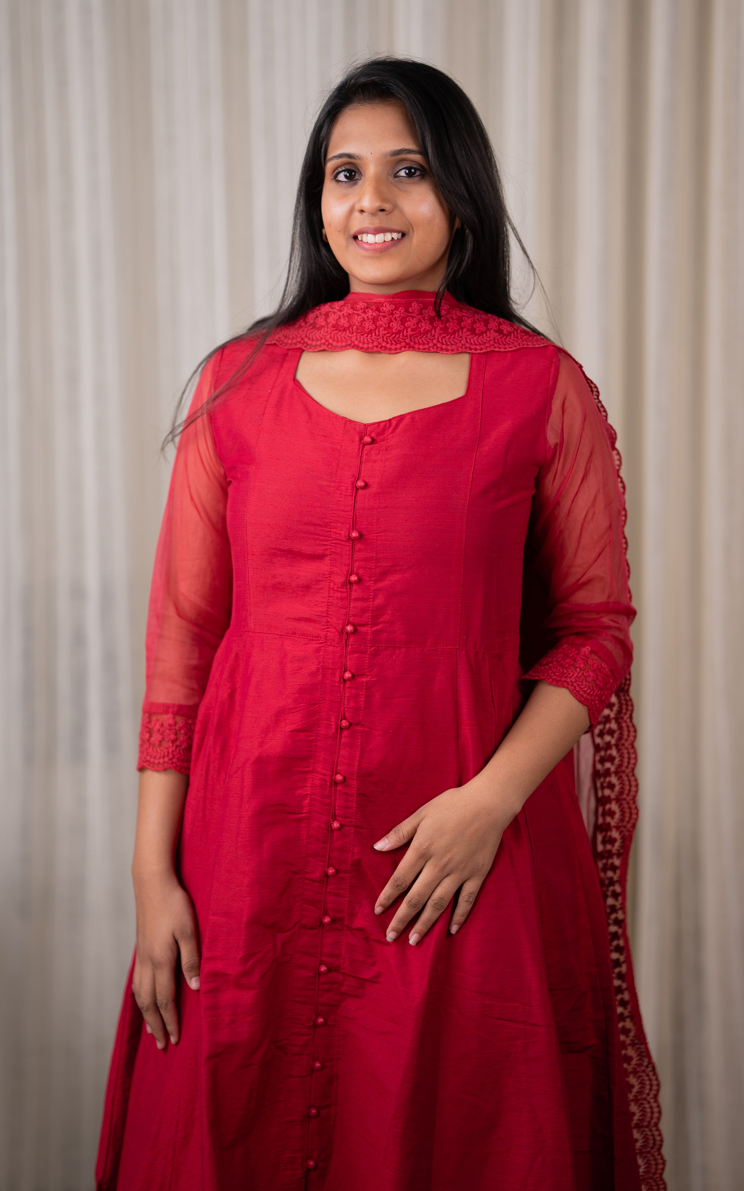 Preetha Reddish Pink (Kurti+Dupatta) KURTIS instore