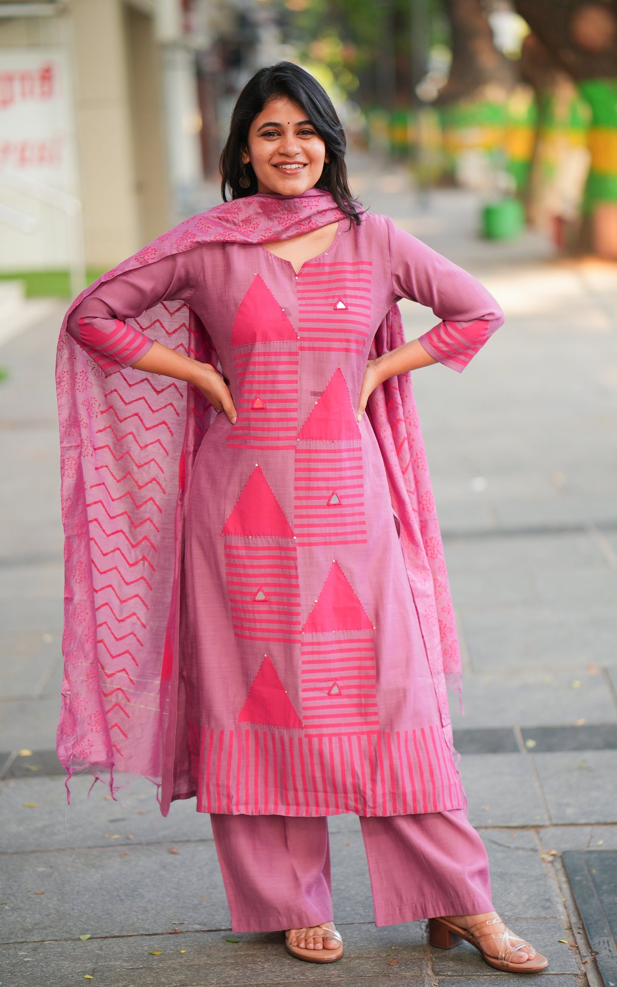 Nilaani Handblock (Kurti+Pant+Dupatta)