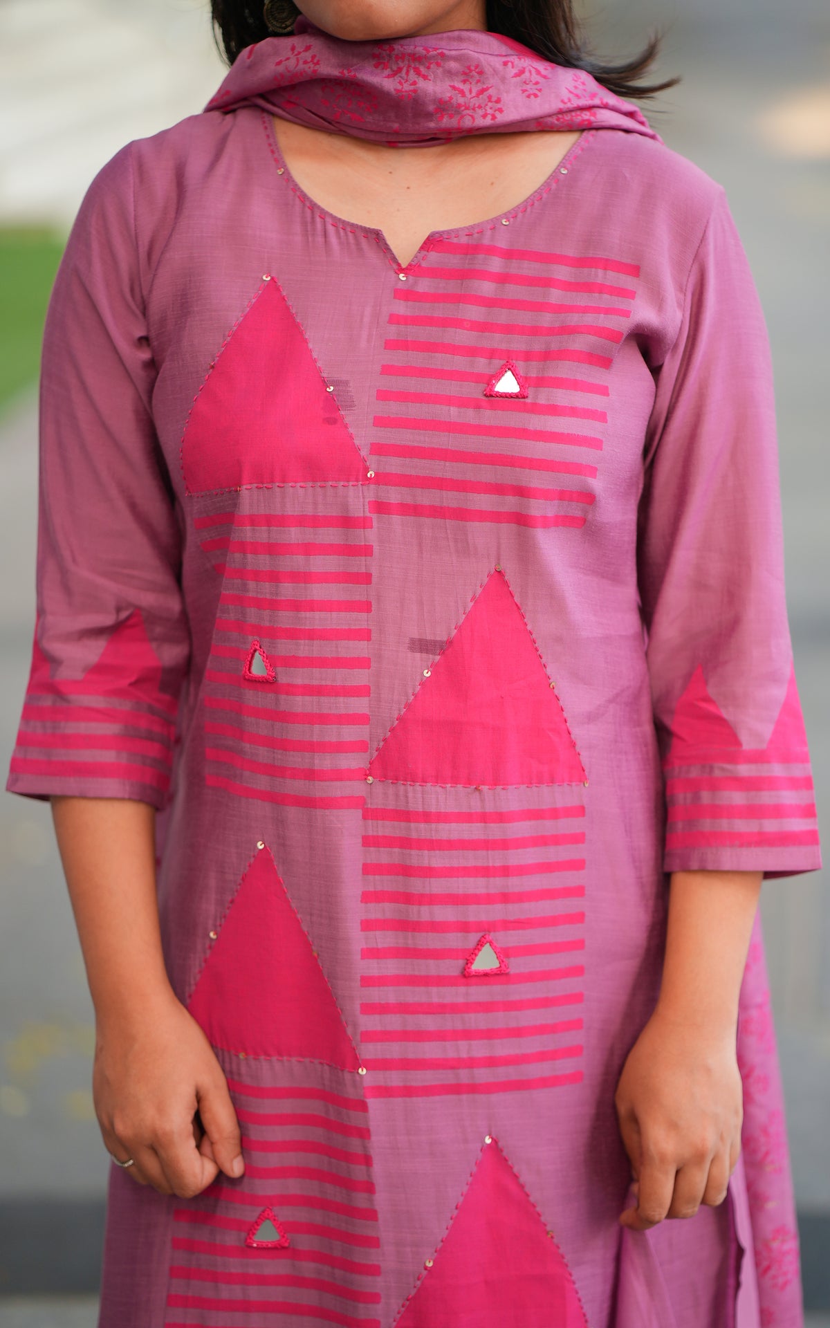 Nilaani Handblock (Kurti+Pant+Dupatta)