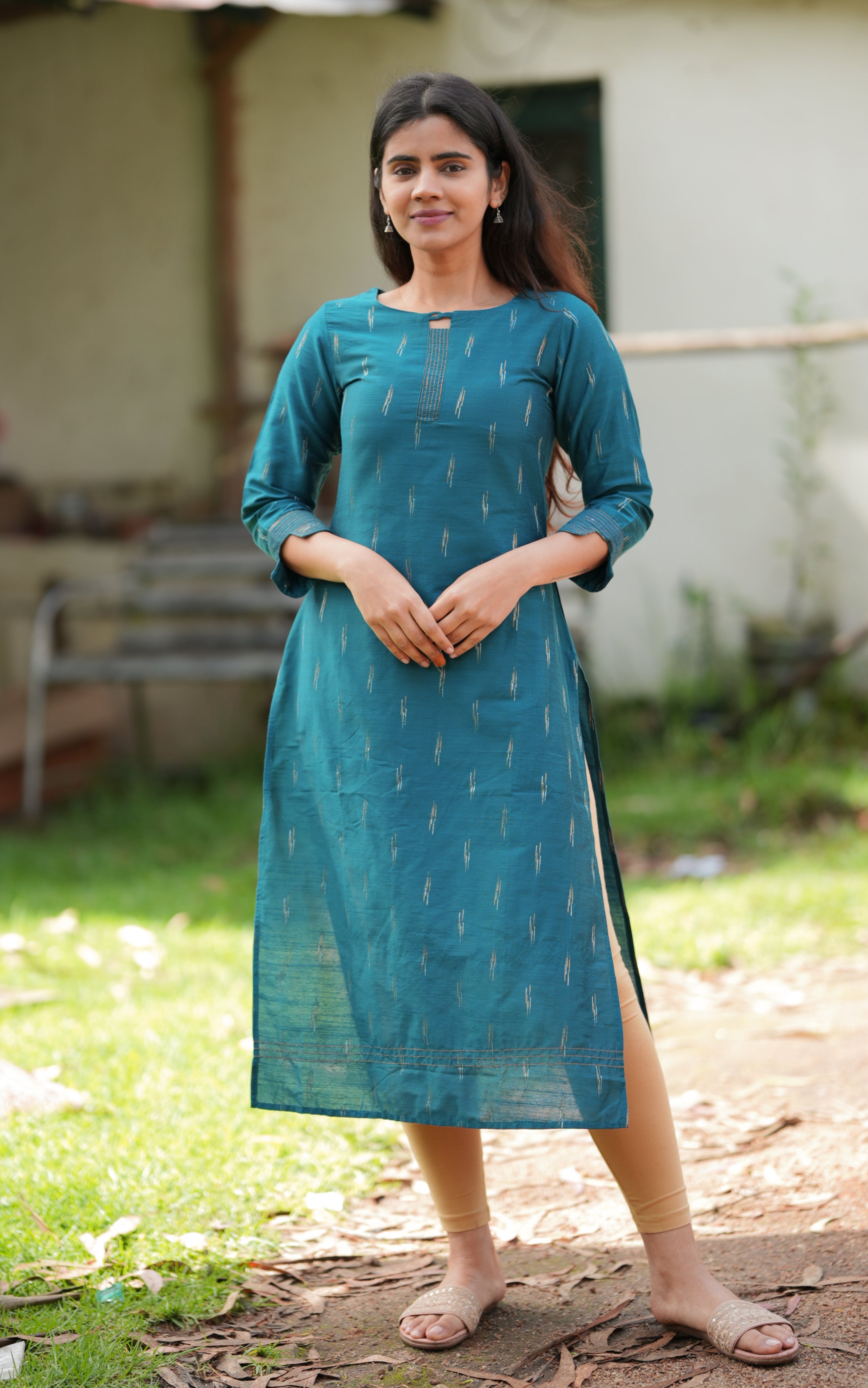 Anamika Teal Blue KURTIS instore