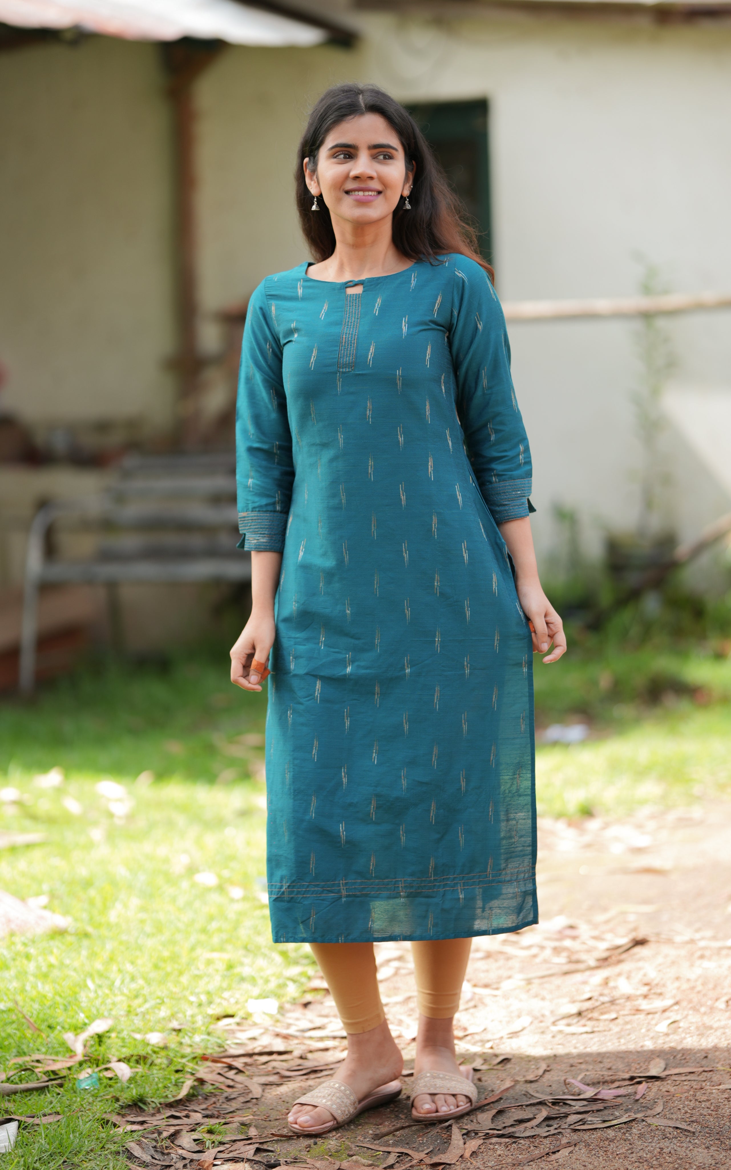 Anamika Teal Blue KURTIS instore