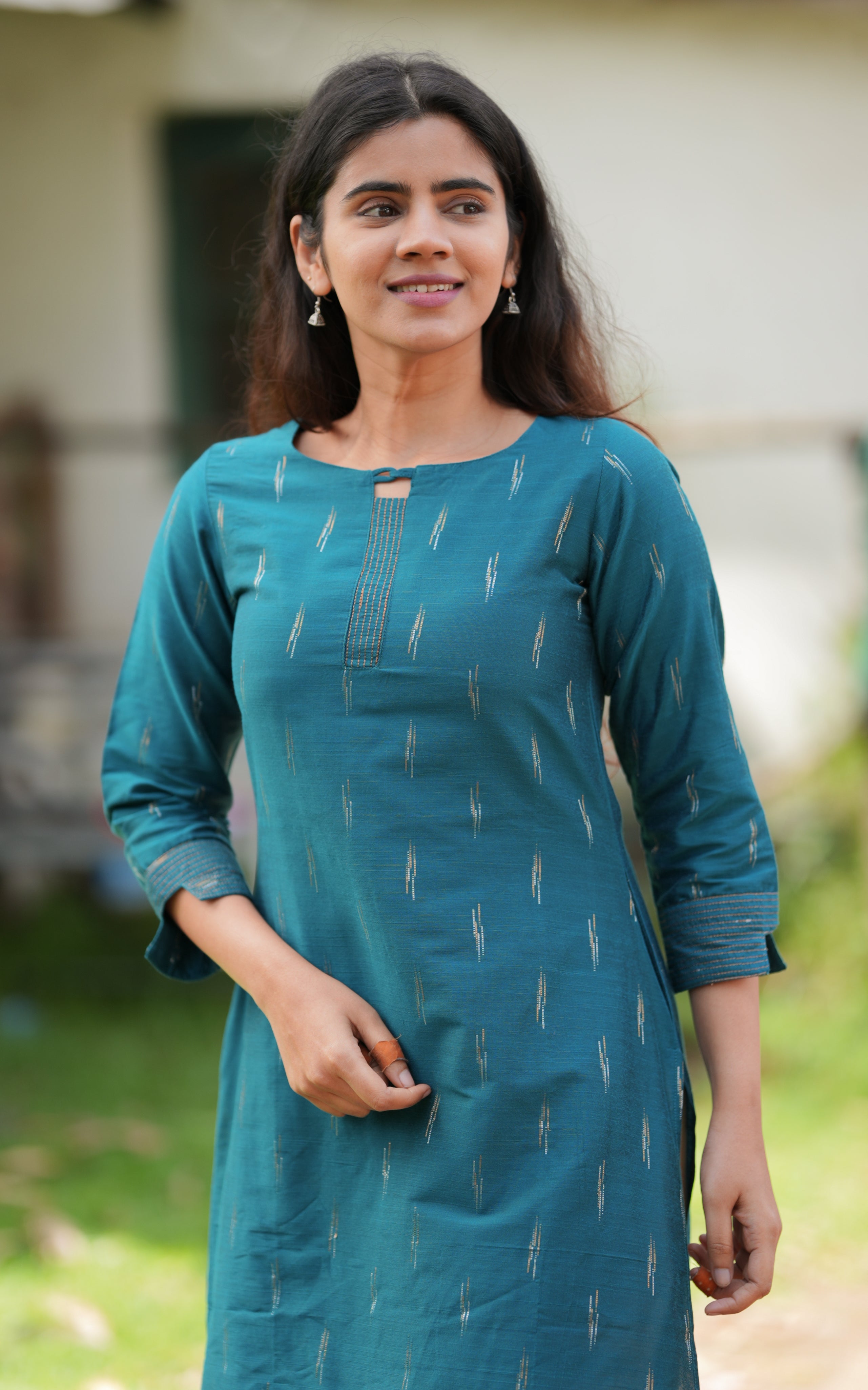 Anamika Teal Blue KURTIS instore