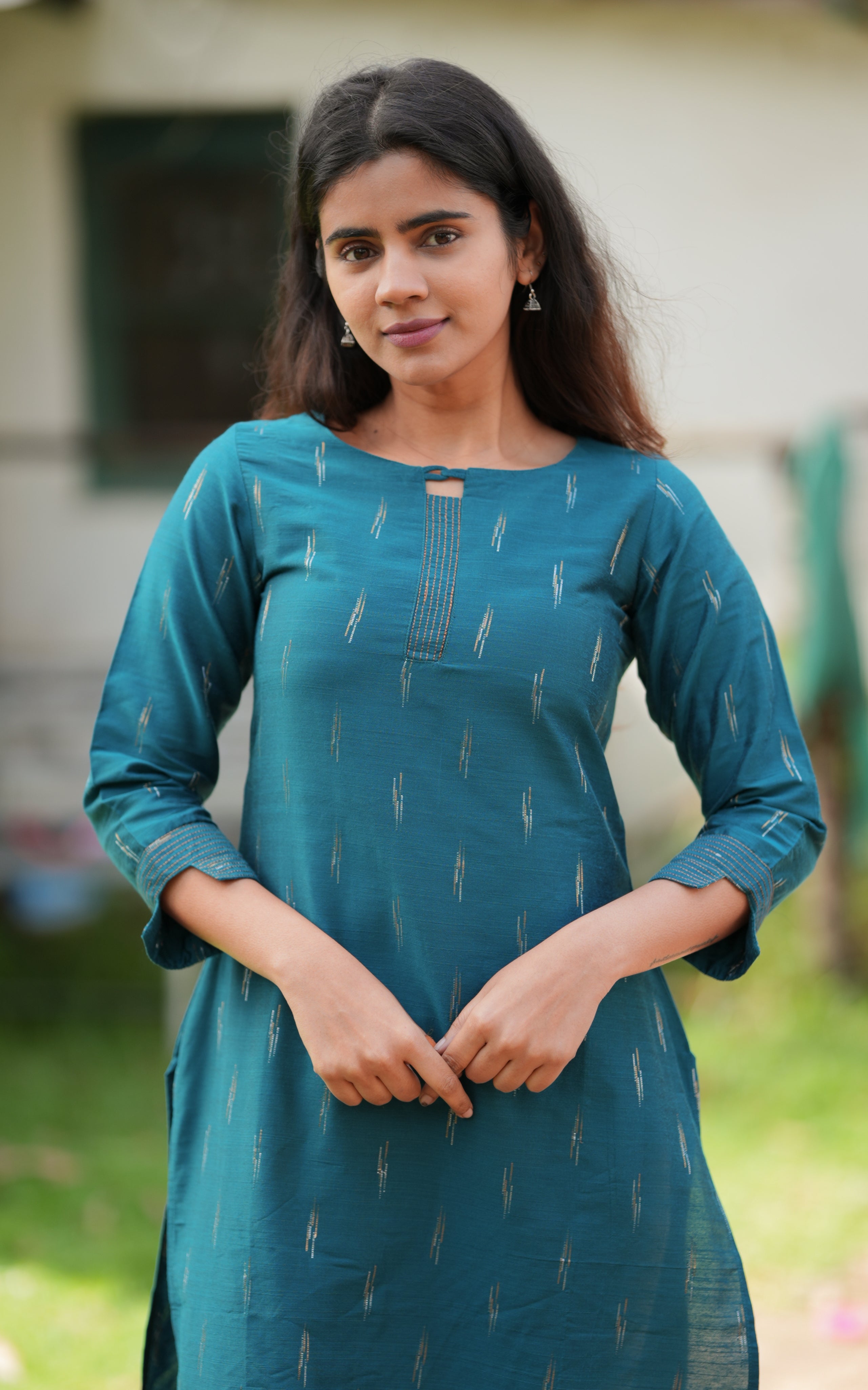 Anamika Teal Blue KURTIS instore