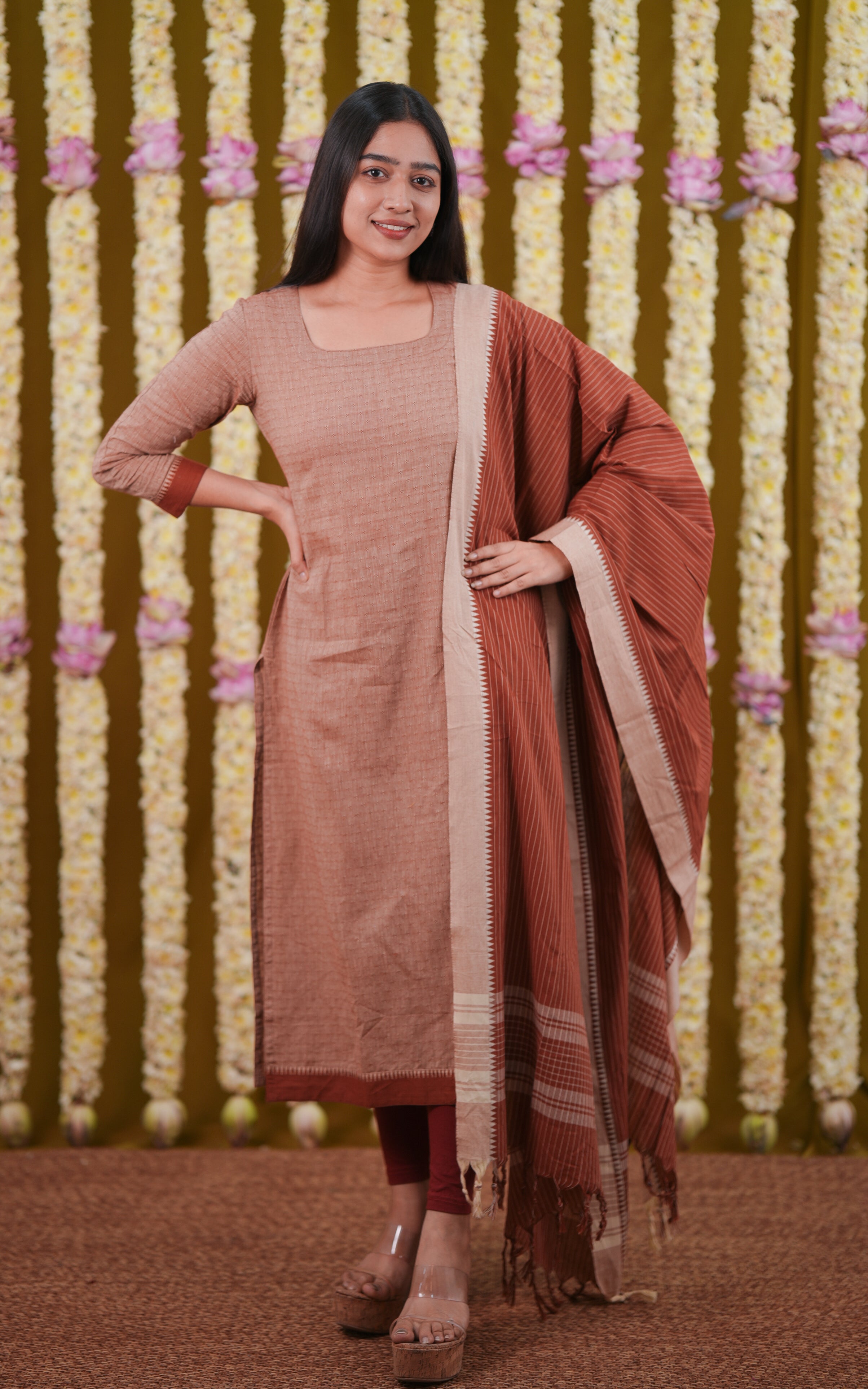 Suchithra Brown (Kurti+Dupatta) KURTIS instore