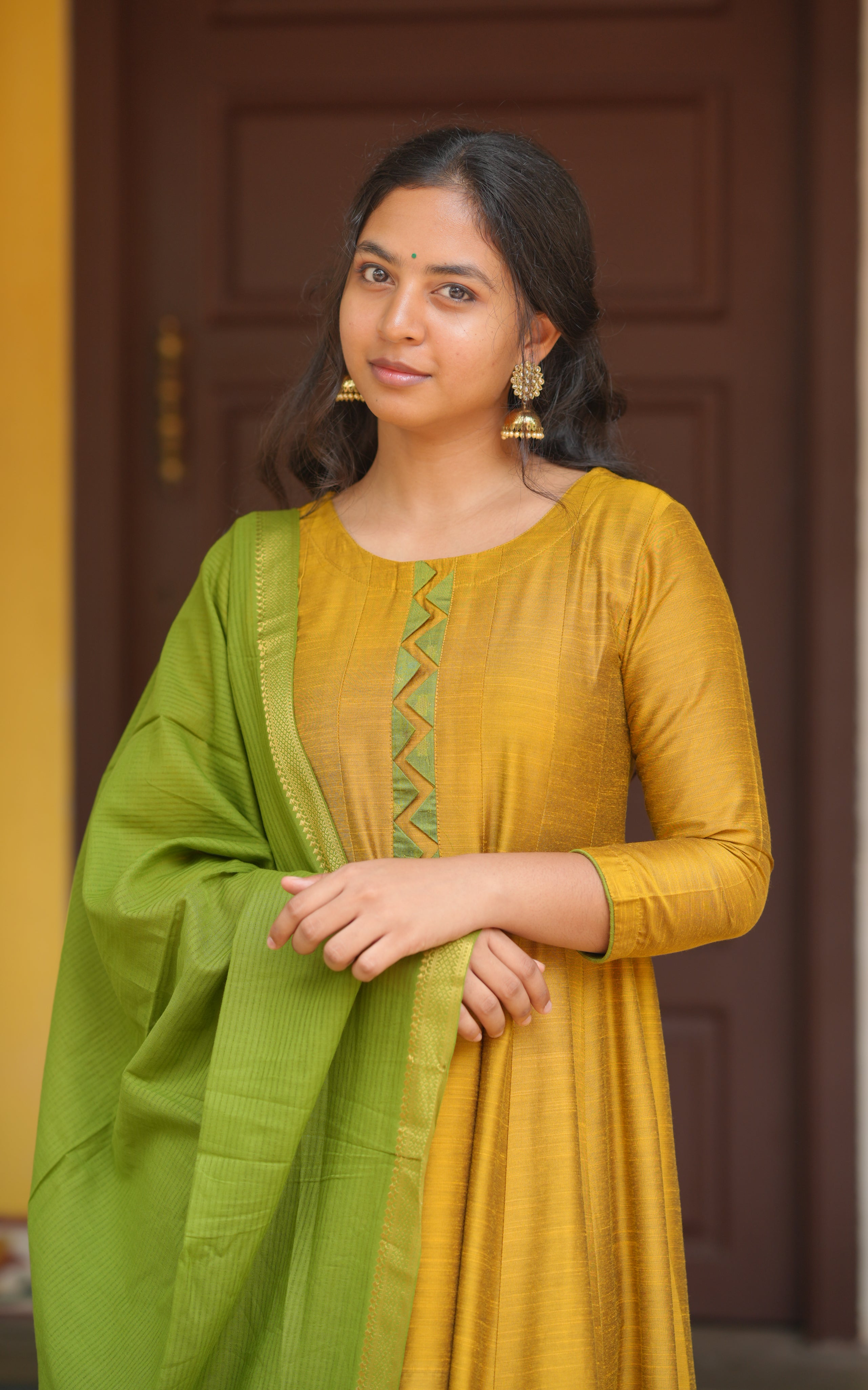 Kalaiarasi Mustard (Kurti+Dupatta)