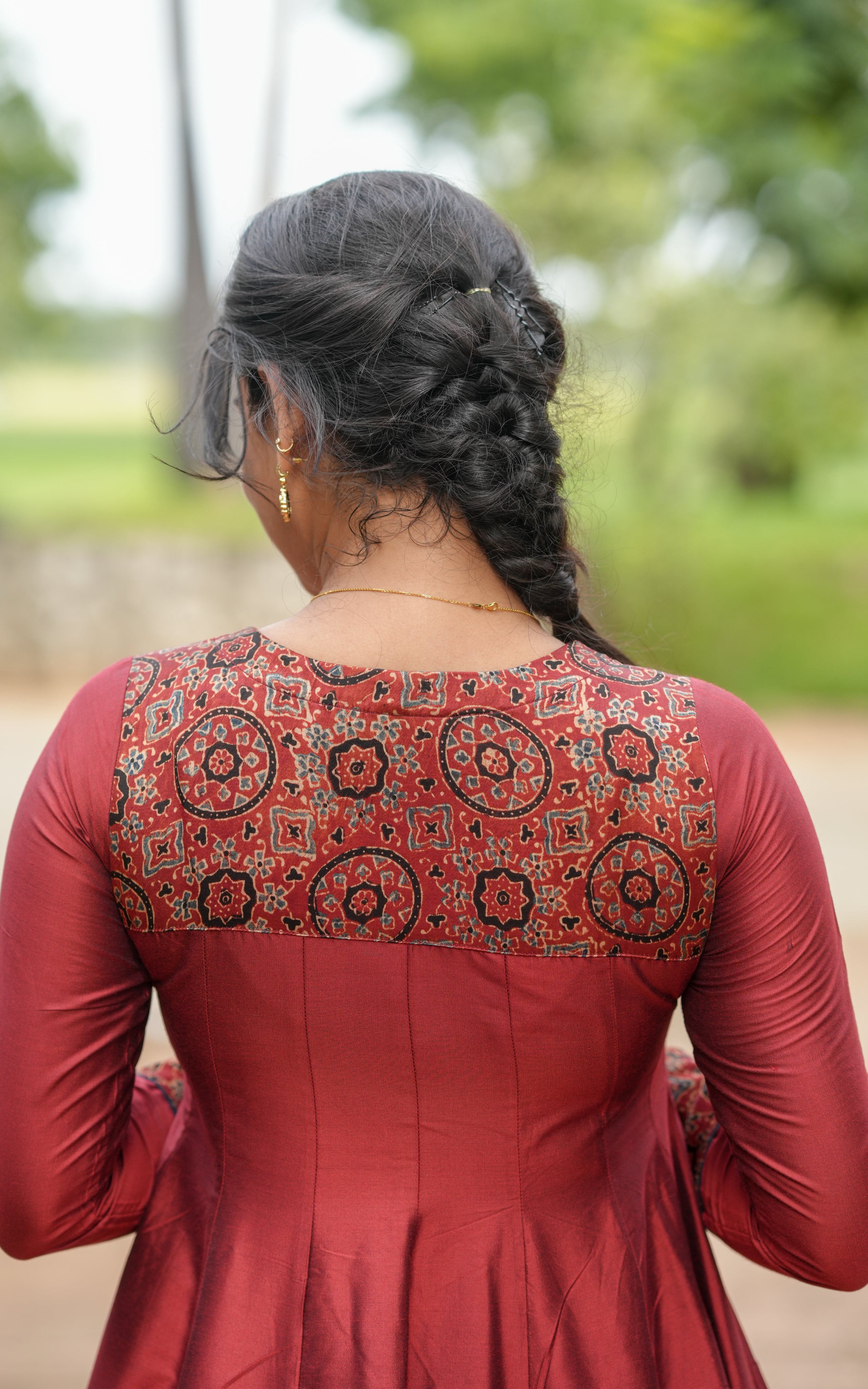 Maroon Anarkali for festive occation