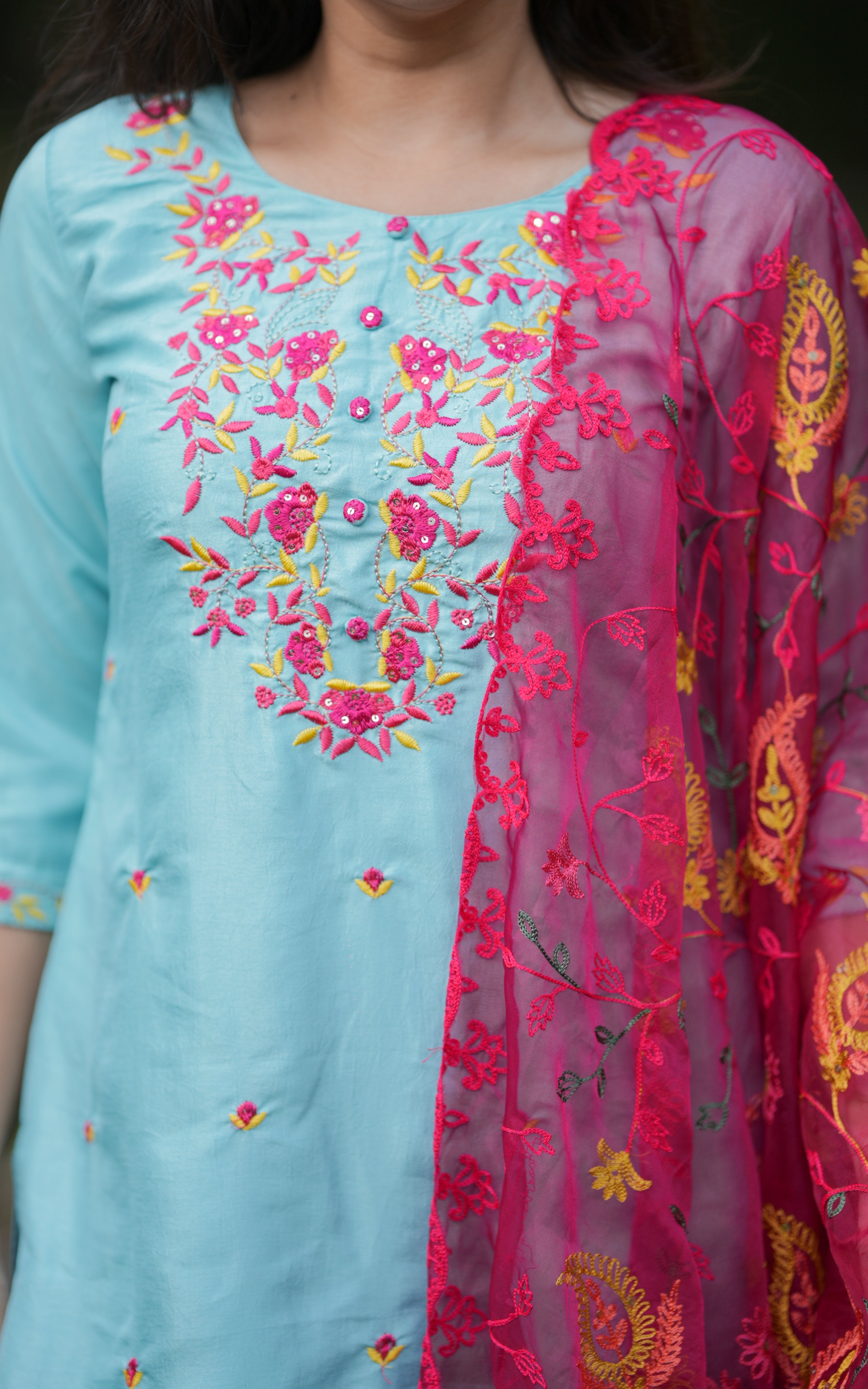 Madhavi Sky Blue (Kurti+Dupatta) KURTIS instore