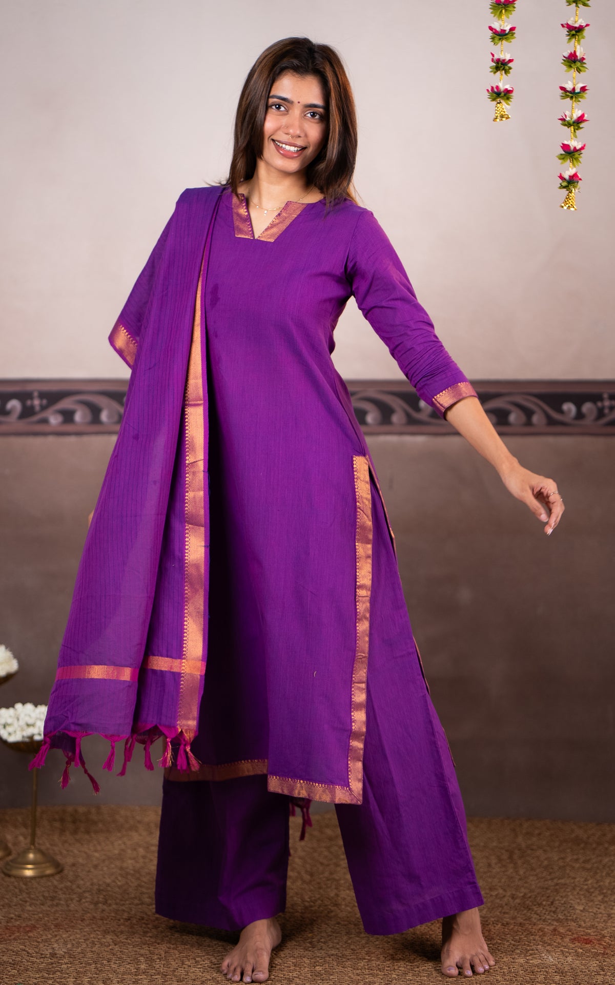 Vintage Set E (Kurti+Pant+Dupatta)