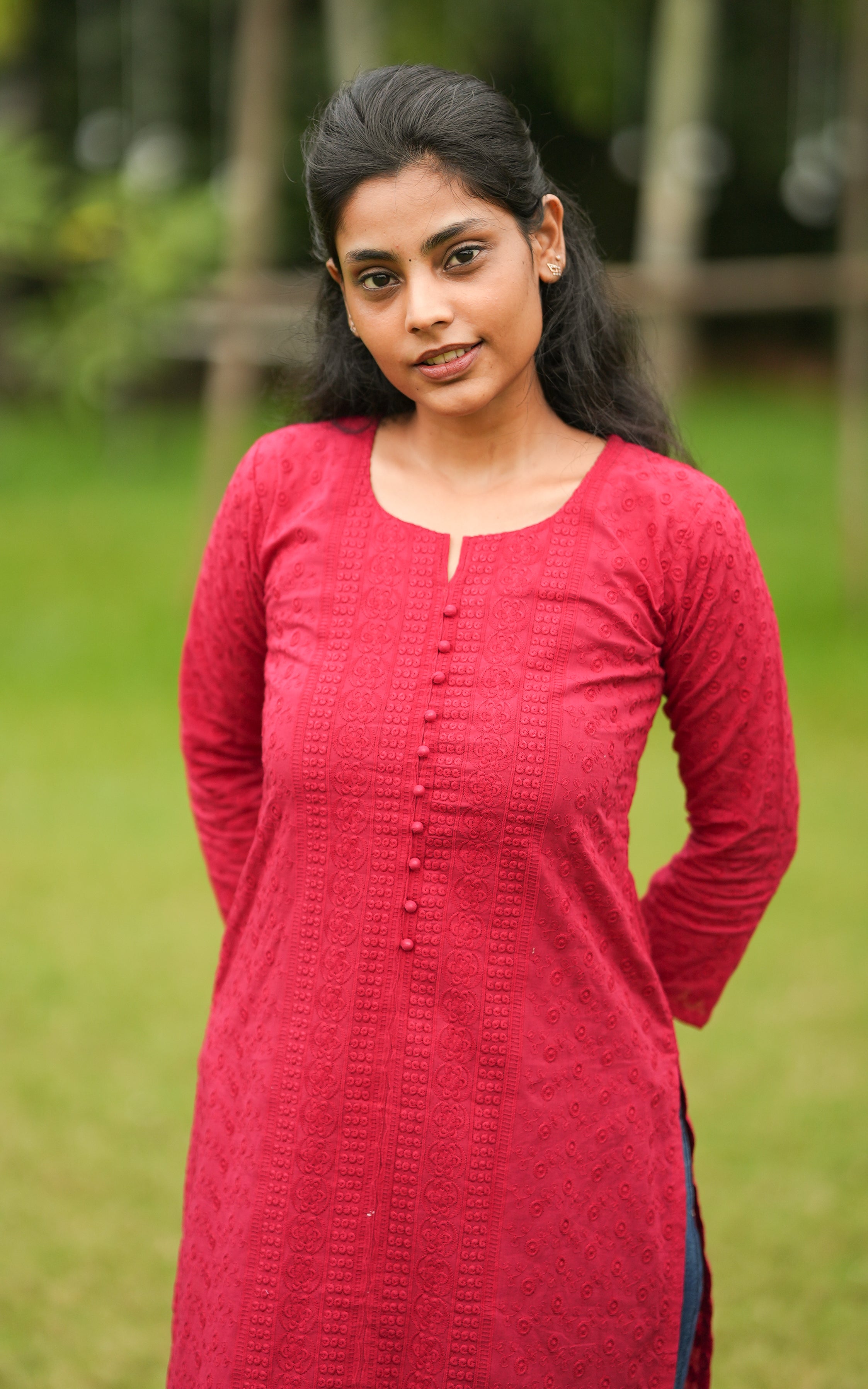 Aadhilakshmi Reddish Pink KURTIS instore