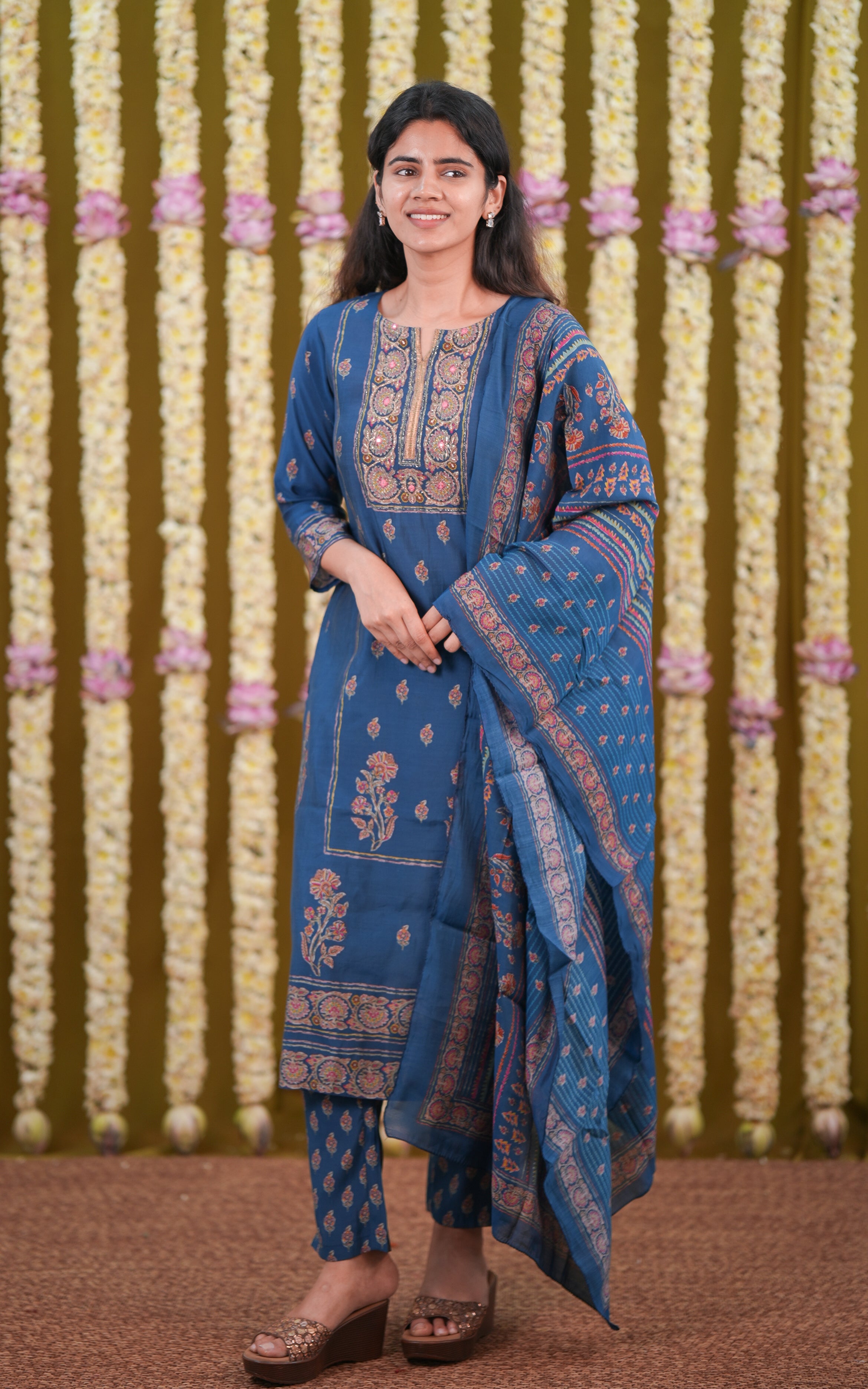 Indrani Blue (Kurti+Pant+Dupatta) KURTIS Instore