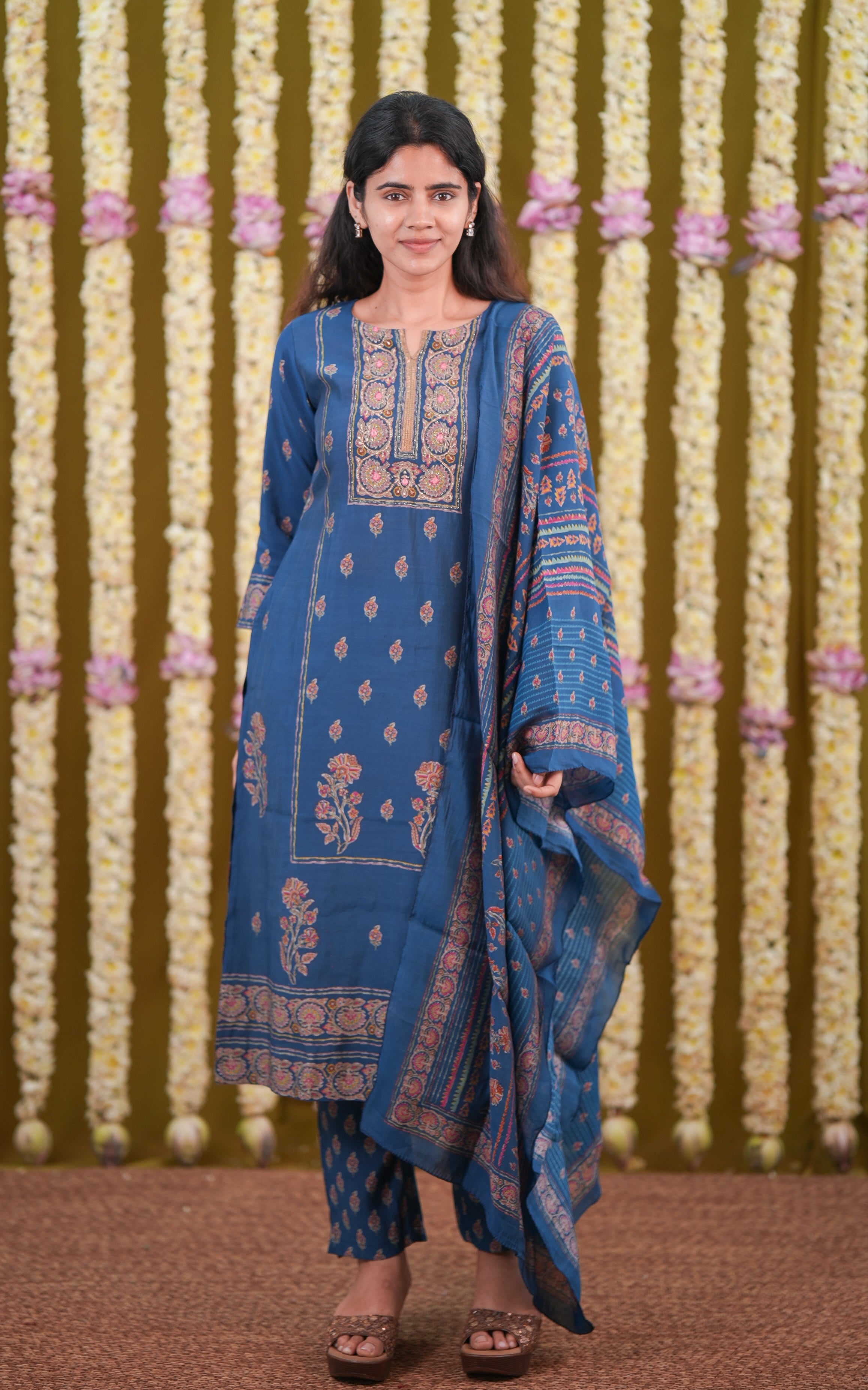 Indrani Blue (Kurti+Pant+Dupatta) KURTIS Instore