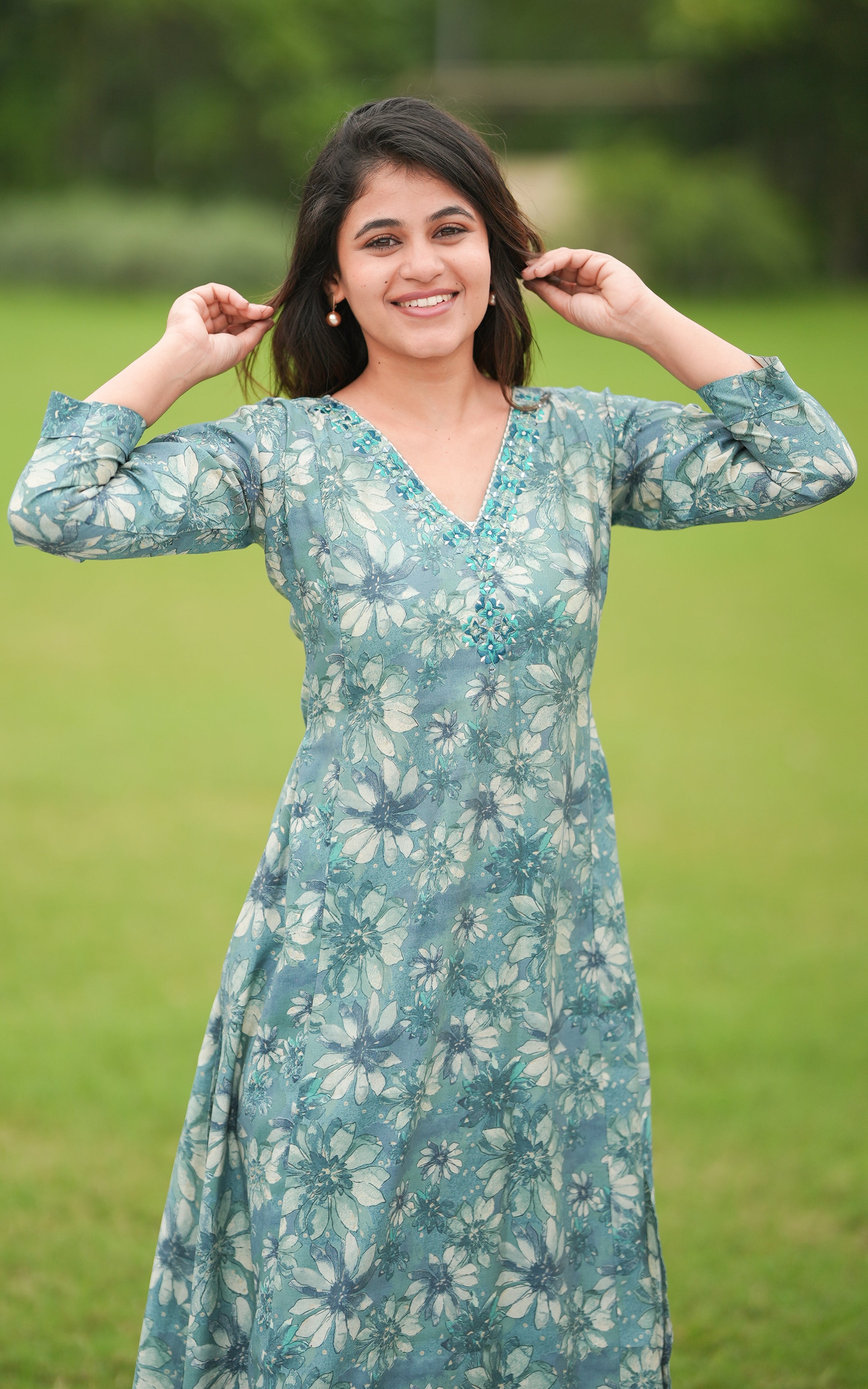Rosy Pastel Green KURTIS instore