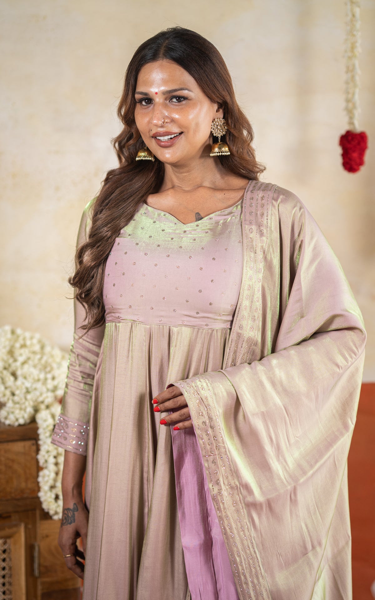 Diwali Evening Dual Tone A (Kurti+Dupatta)