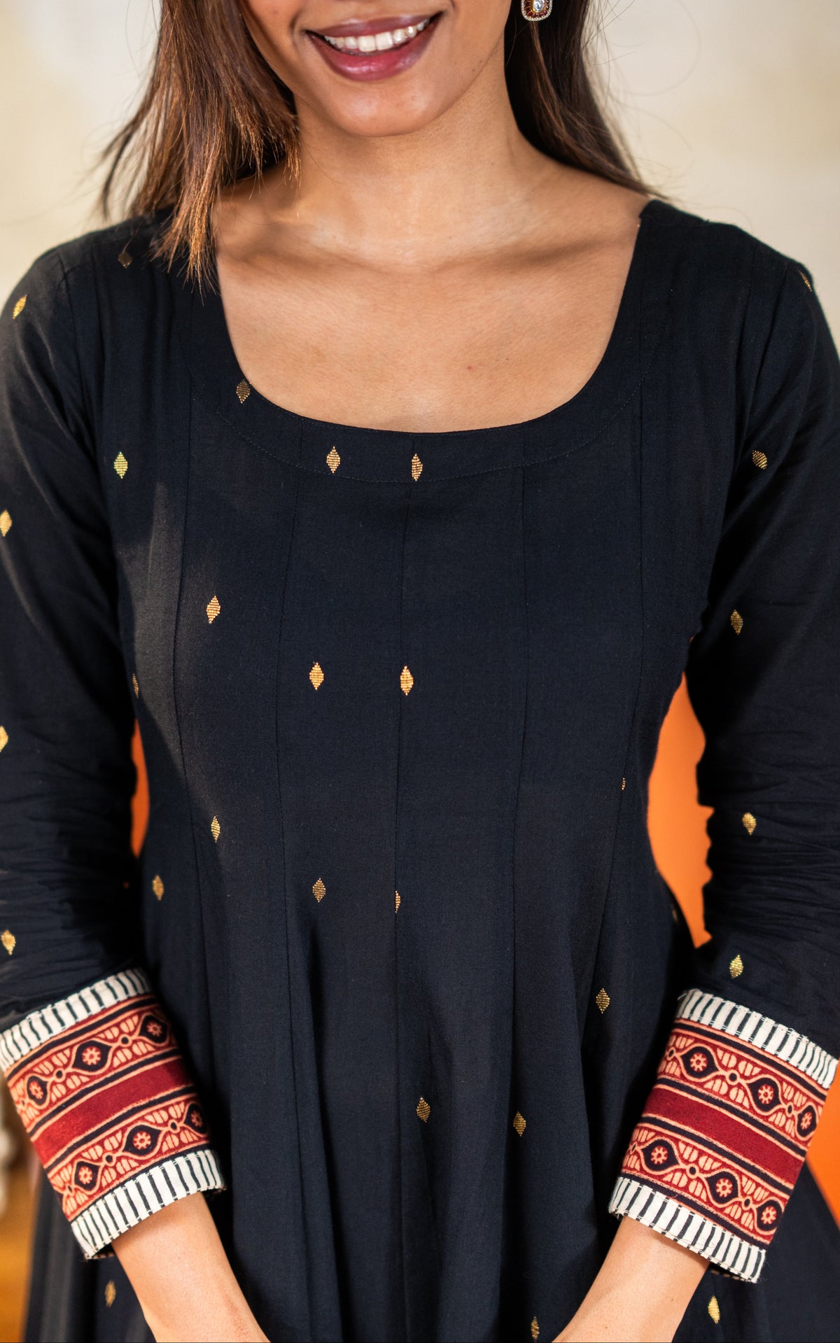 Black and Blocks (Kurti+Dupatta)