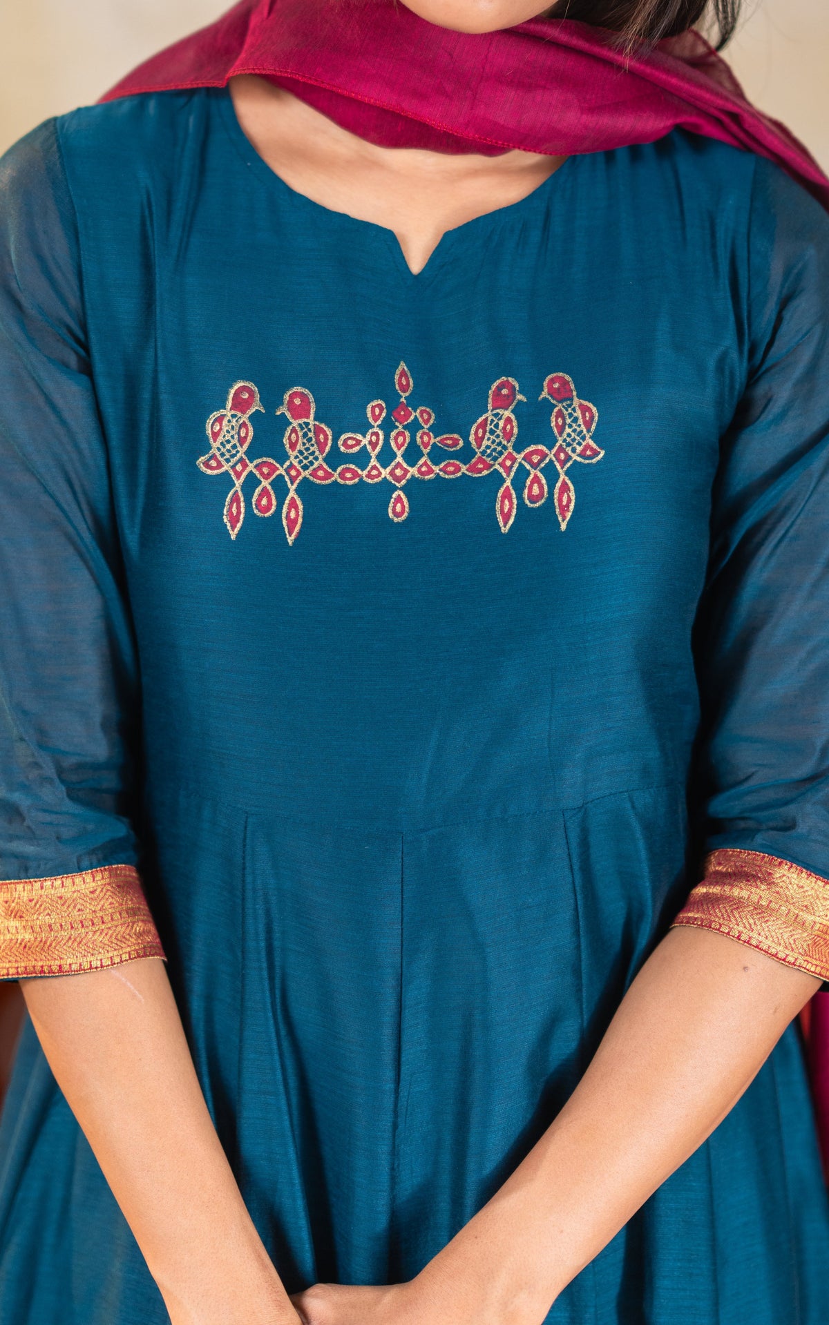 Vintage Vizha Kolam C (Kurti+Dupatta)