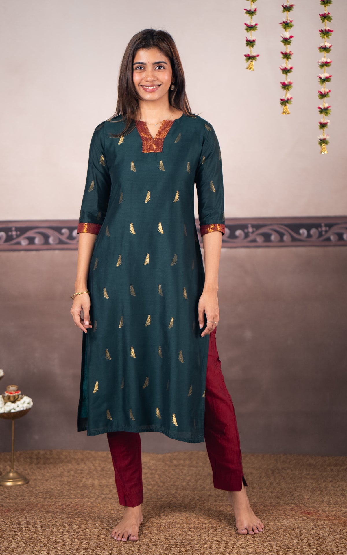 Mayil Green (Kurti+Dupatta)