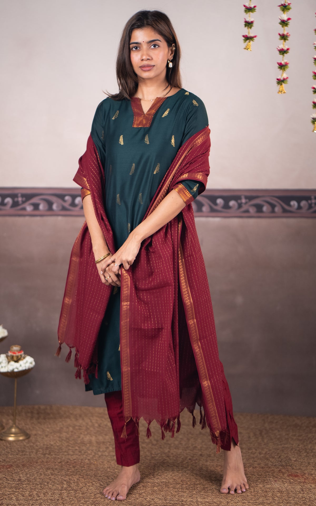 Mayil Green (Kurti+Dupatta)