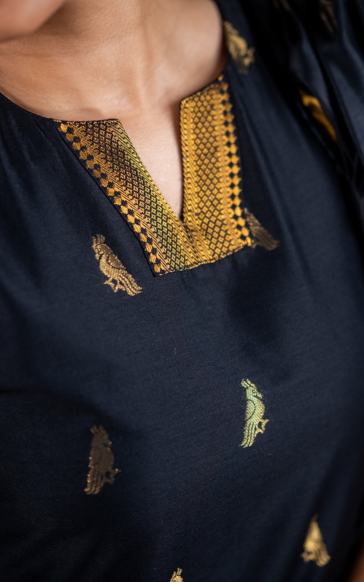 Mayil Black (Kurti+Dupatta)