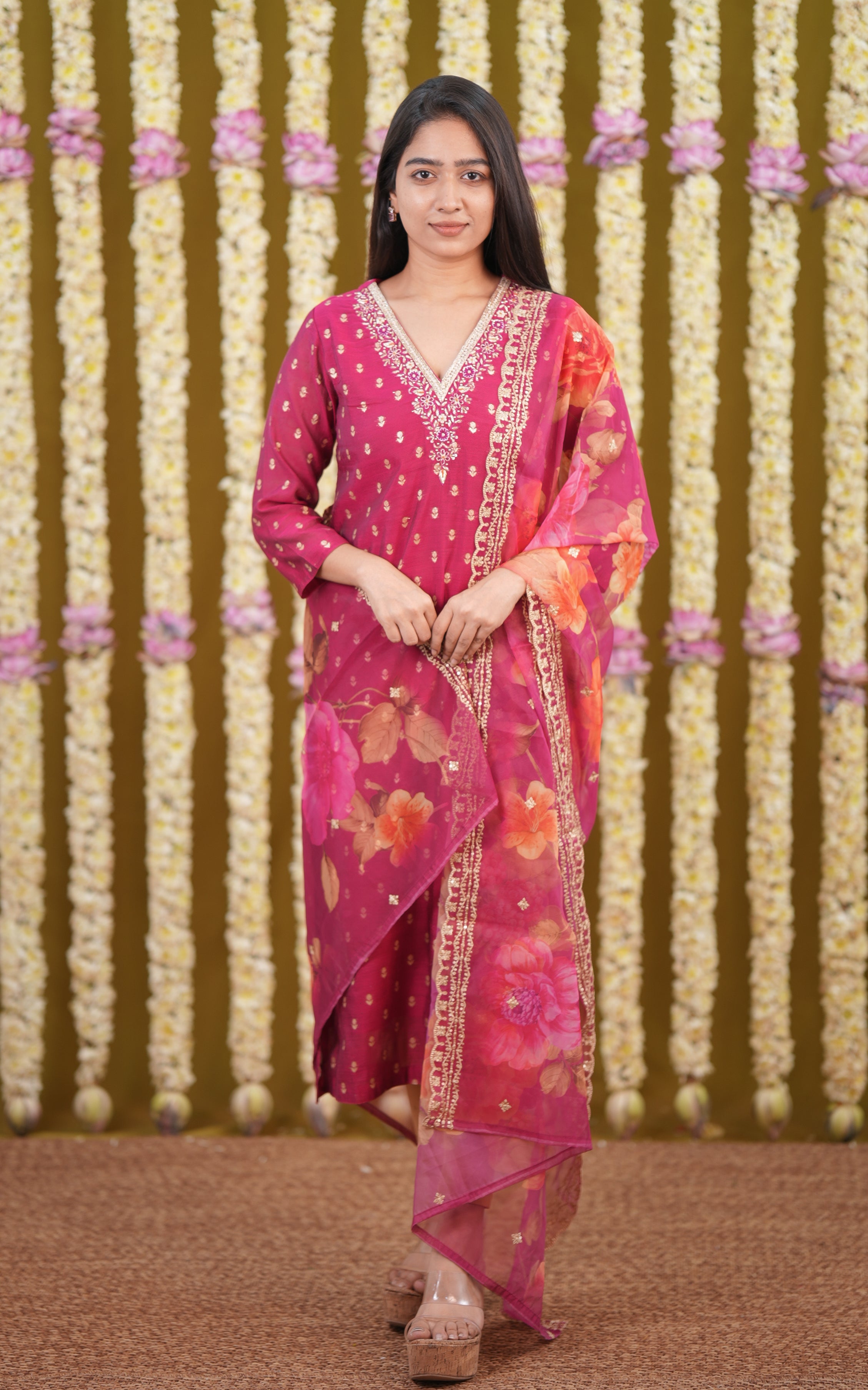 Shaina Magenta (Kurti+Pant+Dupatta) KURTIS instore