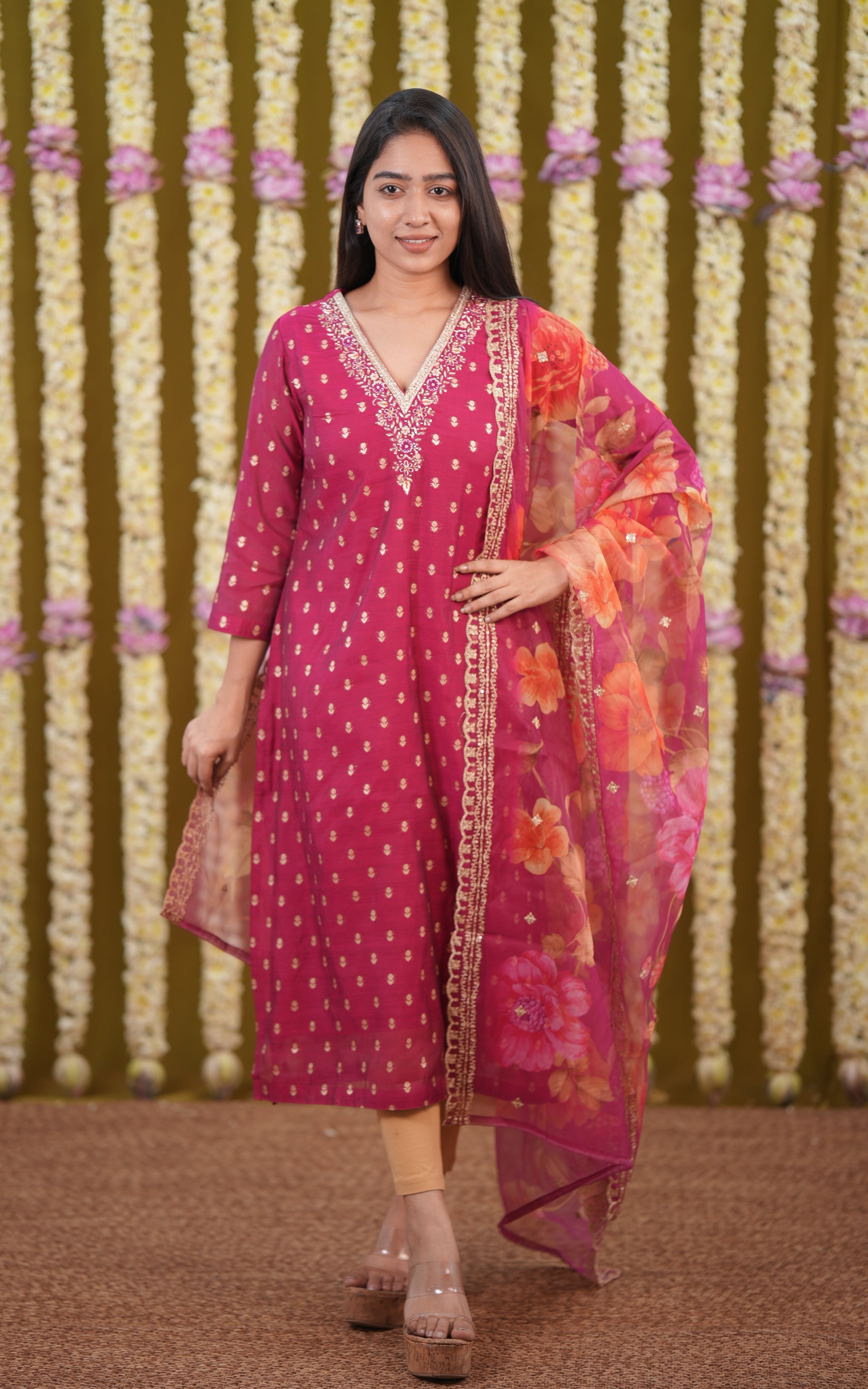 Shaina Magenta (Kurti+Pant+Dupatta) KURTIS instore