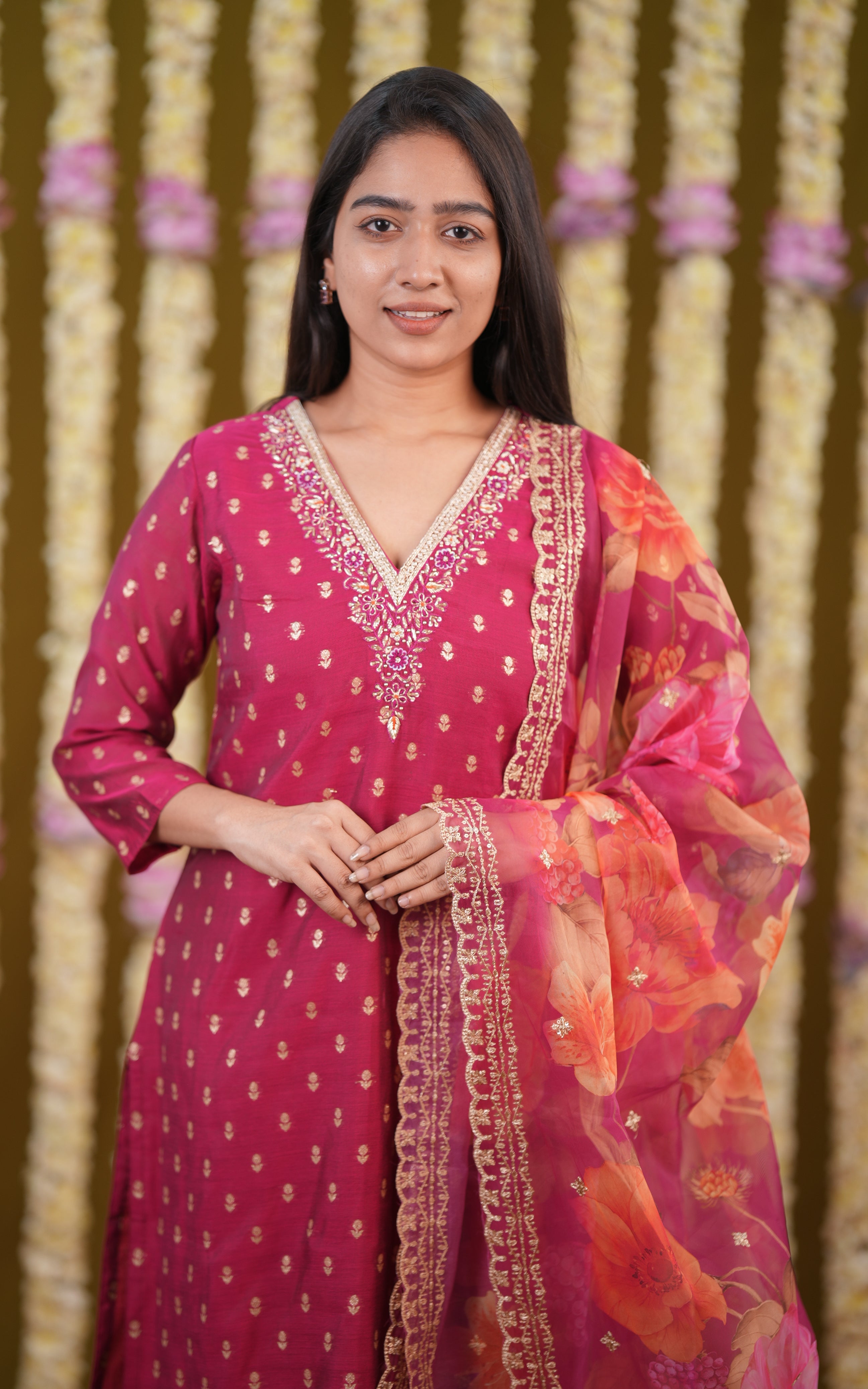 Shaina Magenta (Kurti+Pant+Dupatta) KURTIS instore