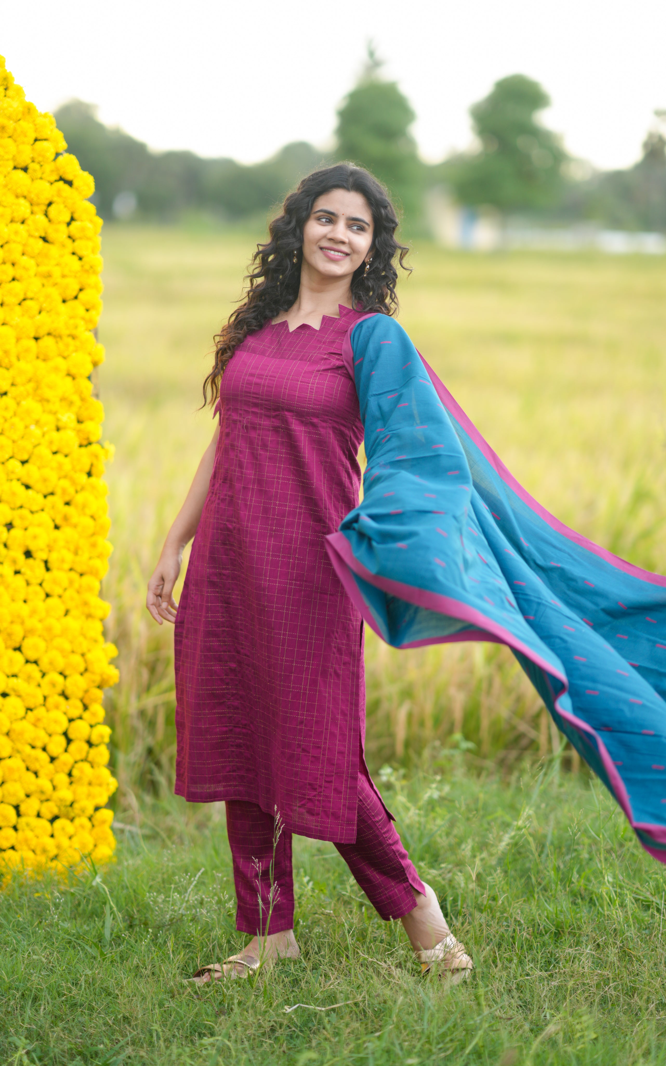 Straight kurti with side slits