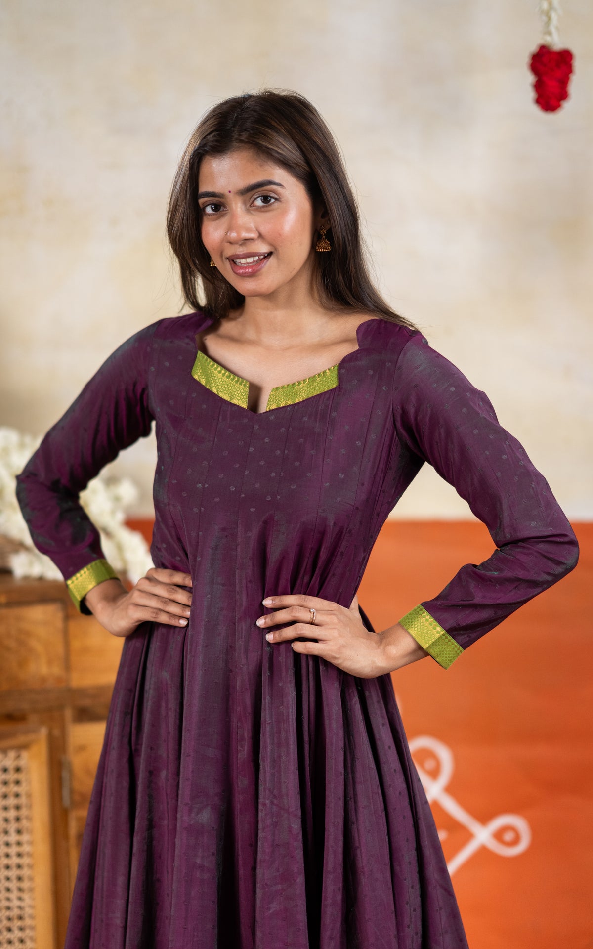 Navarathri Plum (Kurti+Dupatta)