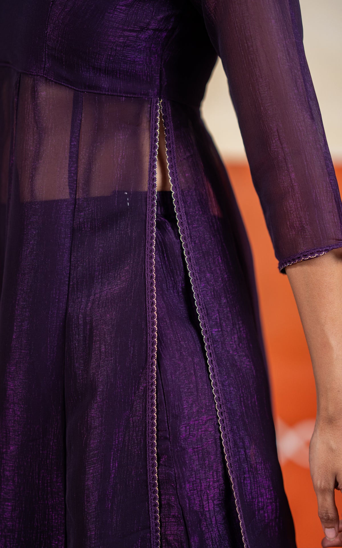 Sparkling Plain Violet (Kurti+Pant+Dupatta)