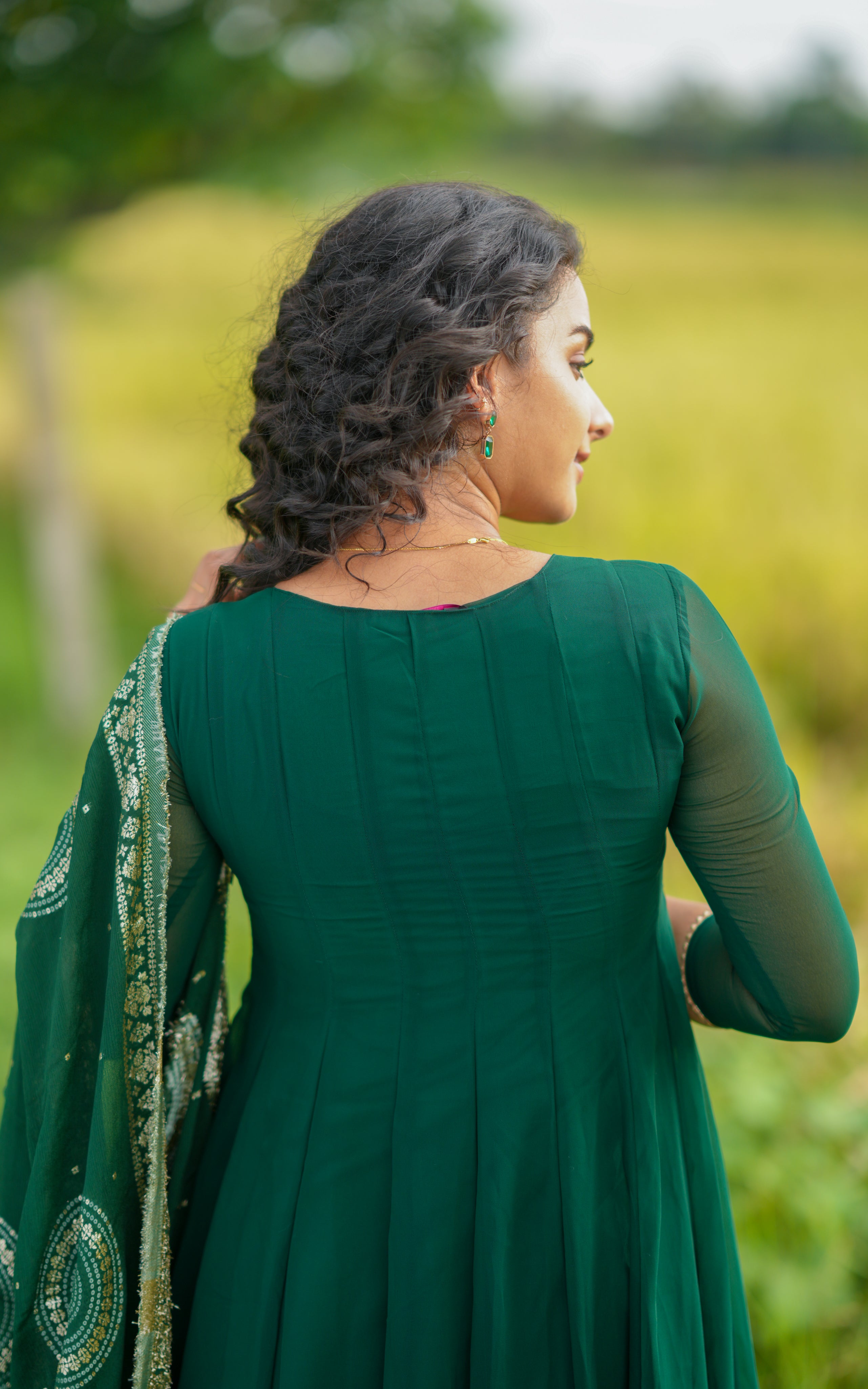 Trisha Bottle Green (Kurti+Dupatta)