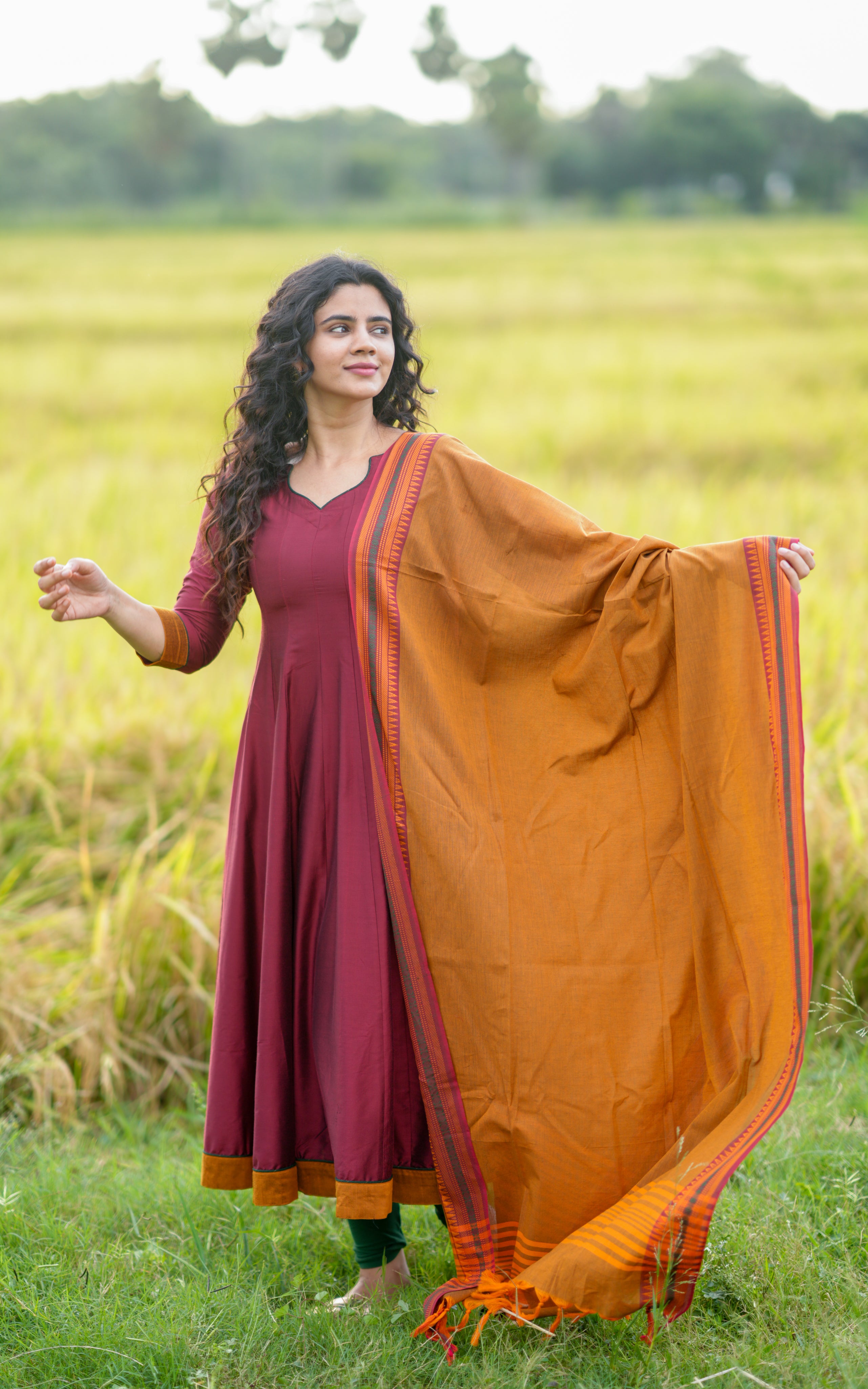 Simple yet stylish Anarkali kurti for your daily ethnic wardrobe.